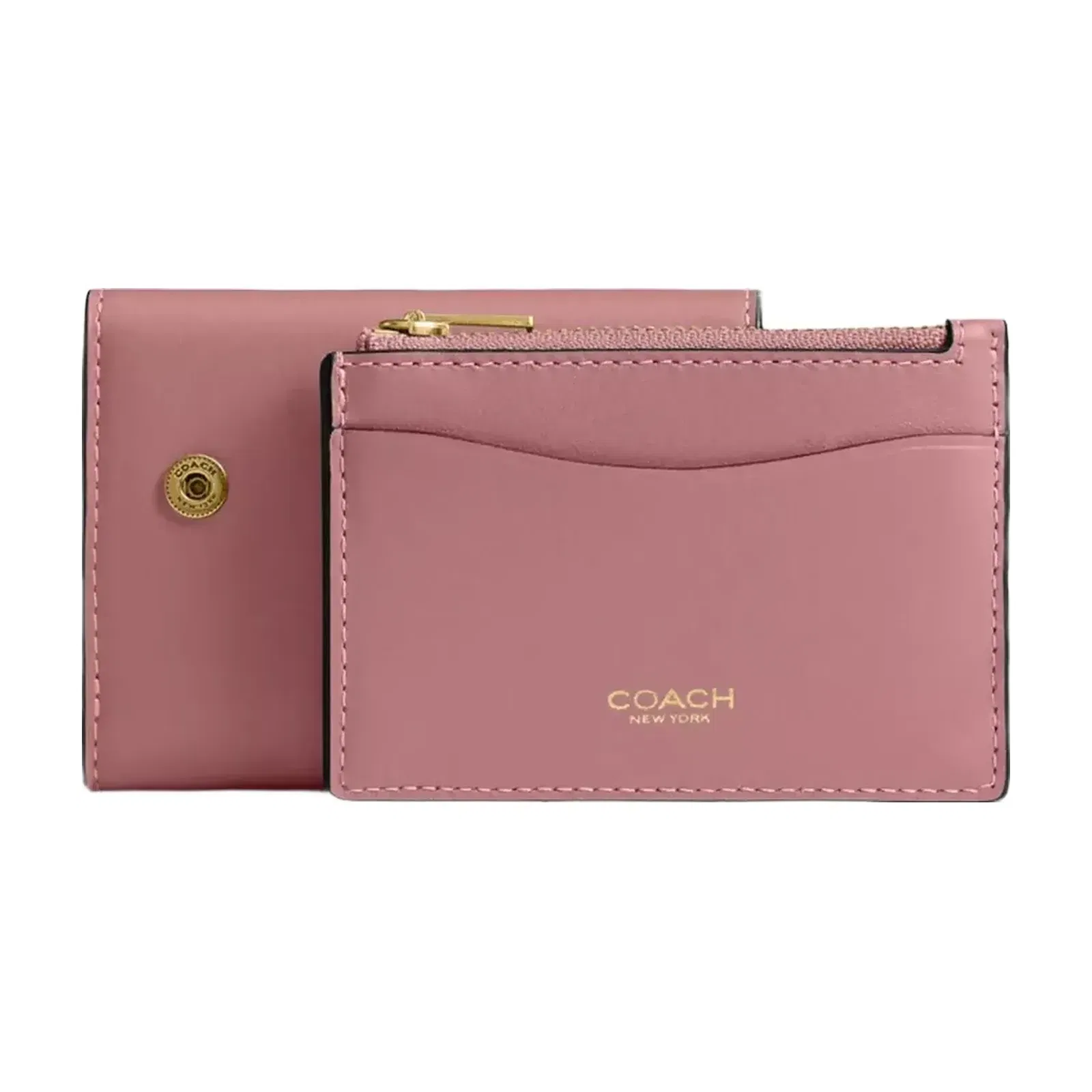 Coach Essential Card Holder Wallet in Brass Peony