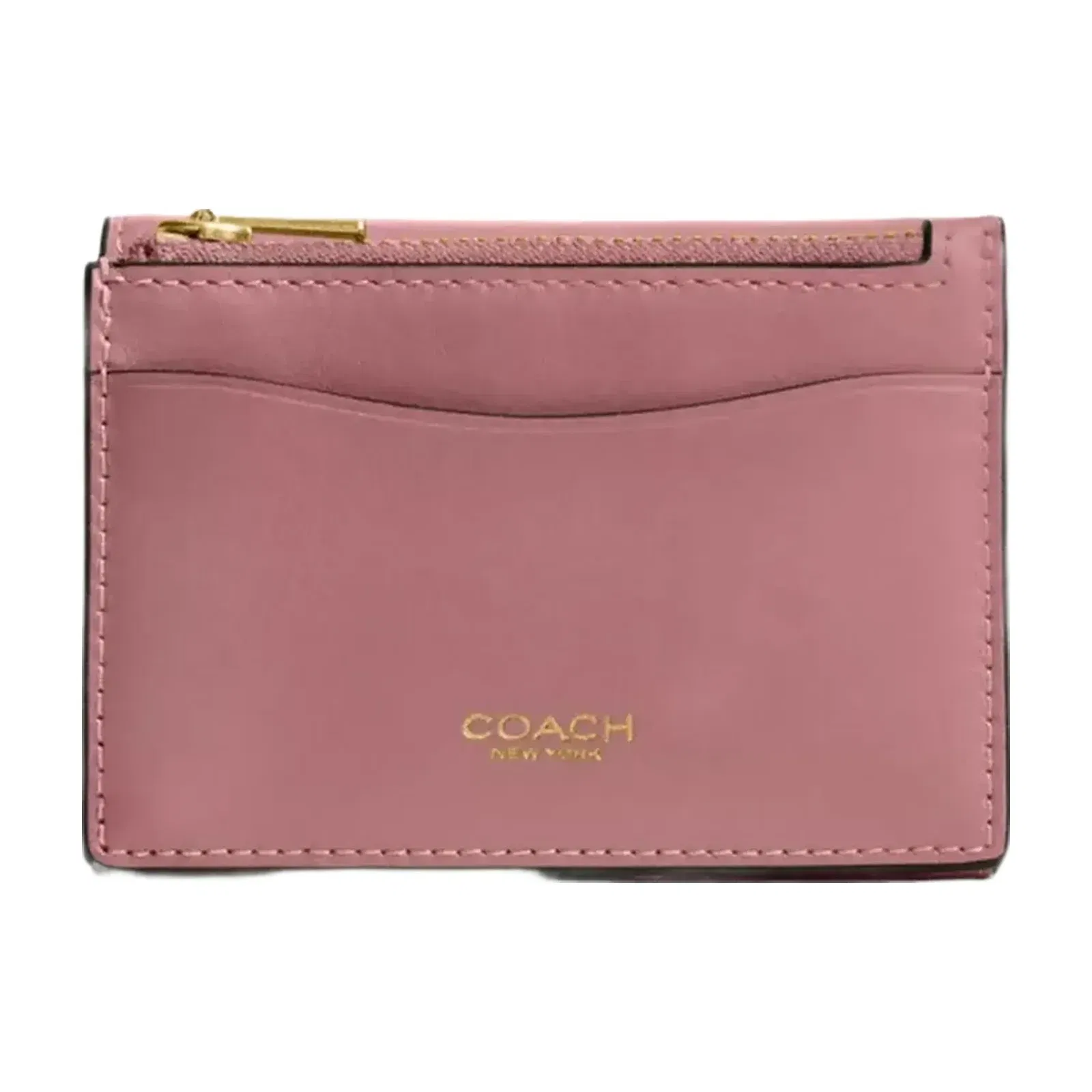 Coach Essential Card Holder Wallet in Brass Peony