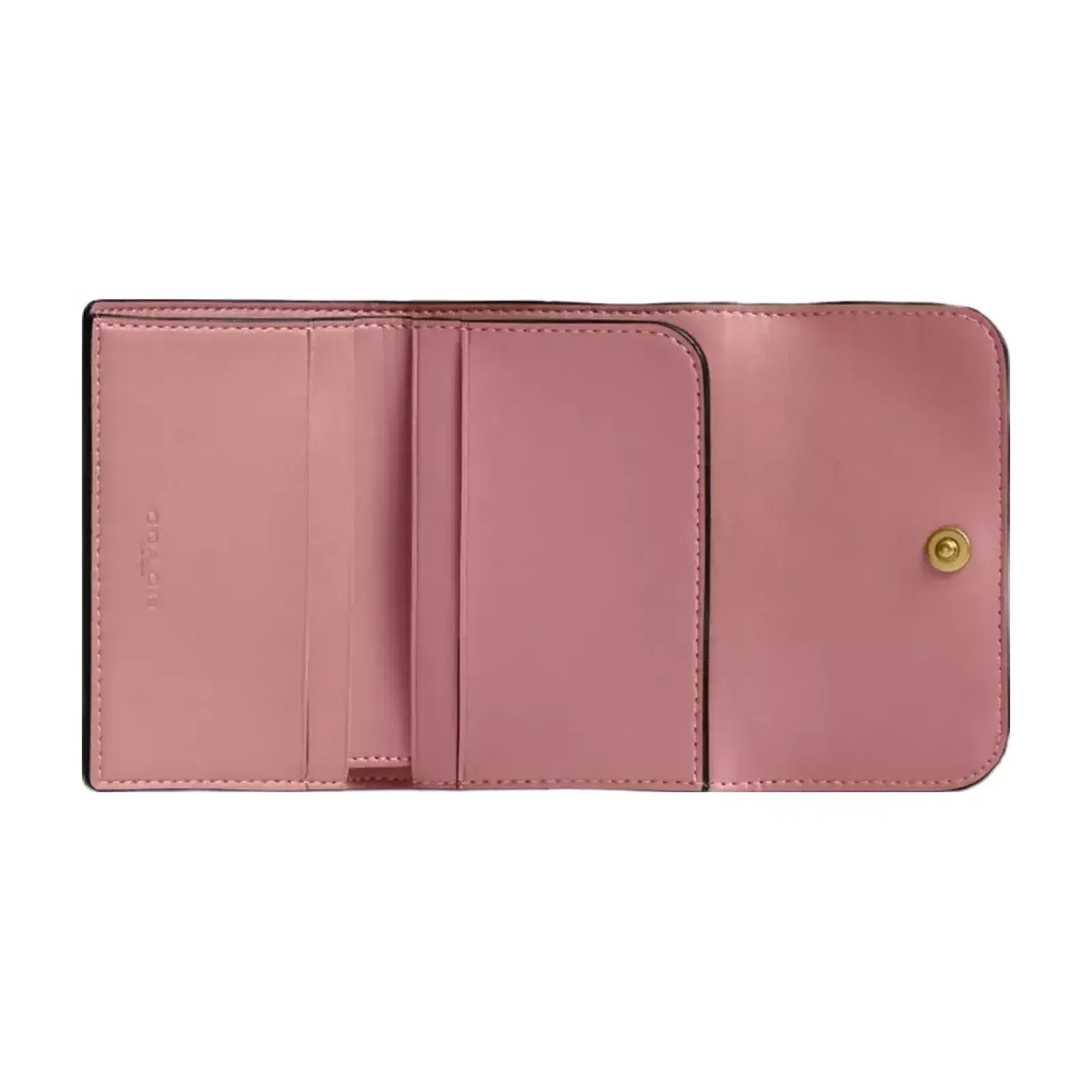 Coach Essential Card Holder Wallet in Brass Peony