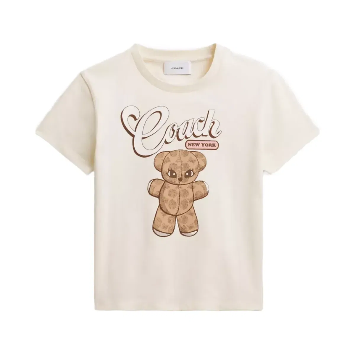 Coach Teddy Stuffie T-Shirt In Organic Cotton in Cream
