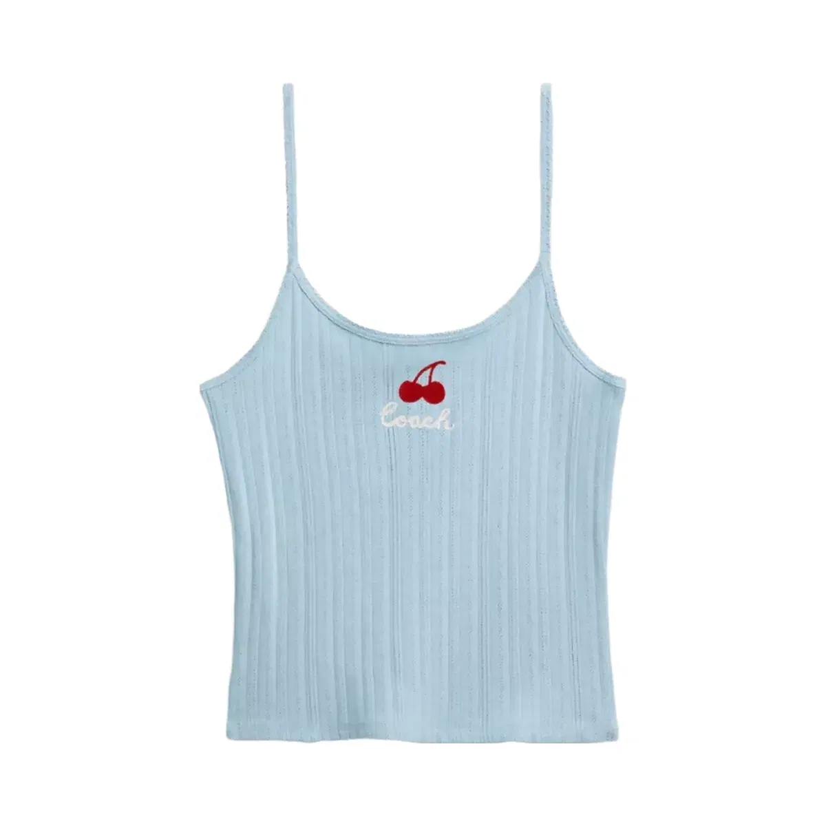 Coach Cherry Pointelle Tank in Blue