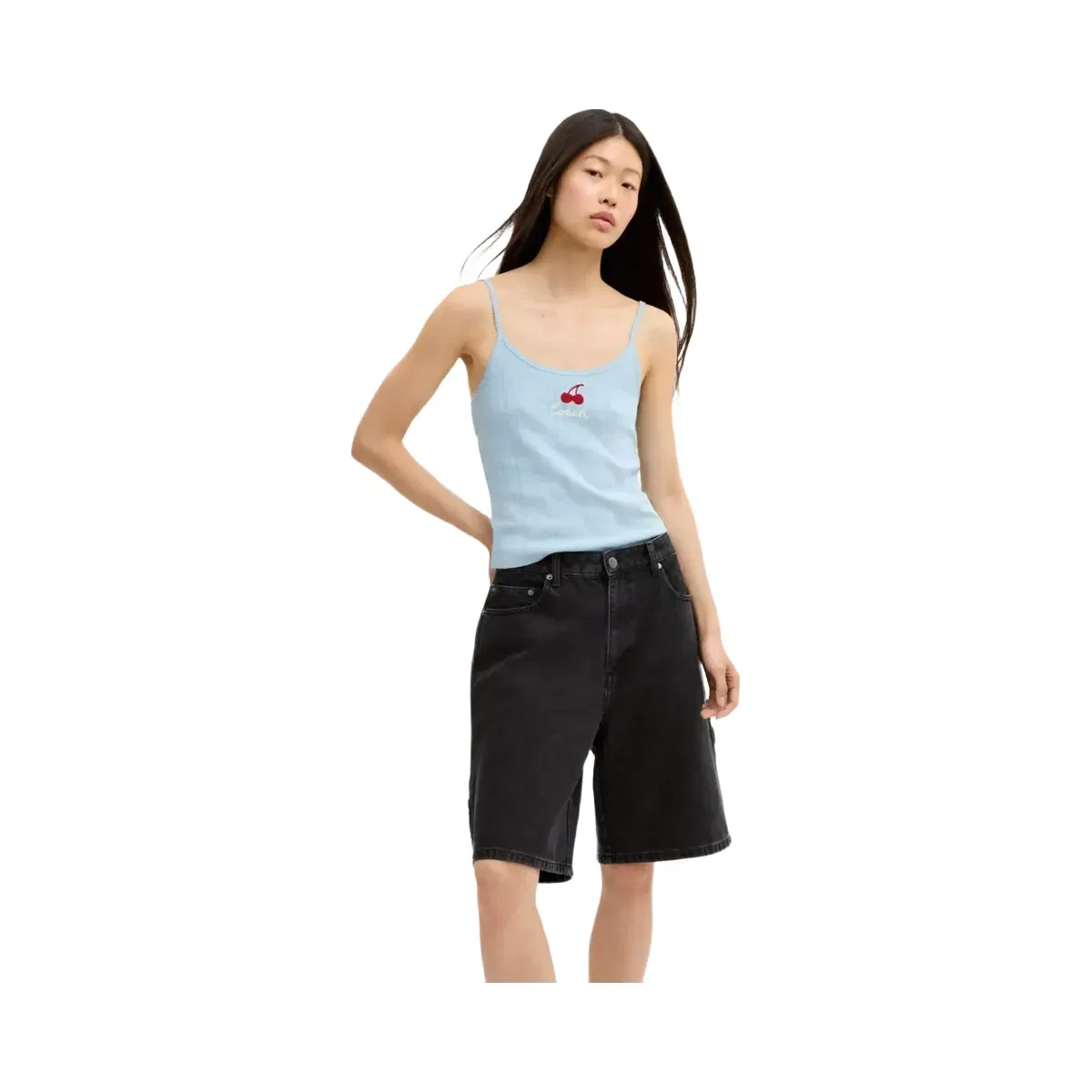 Coach Cherry Pointelle Tank in Blue