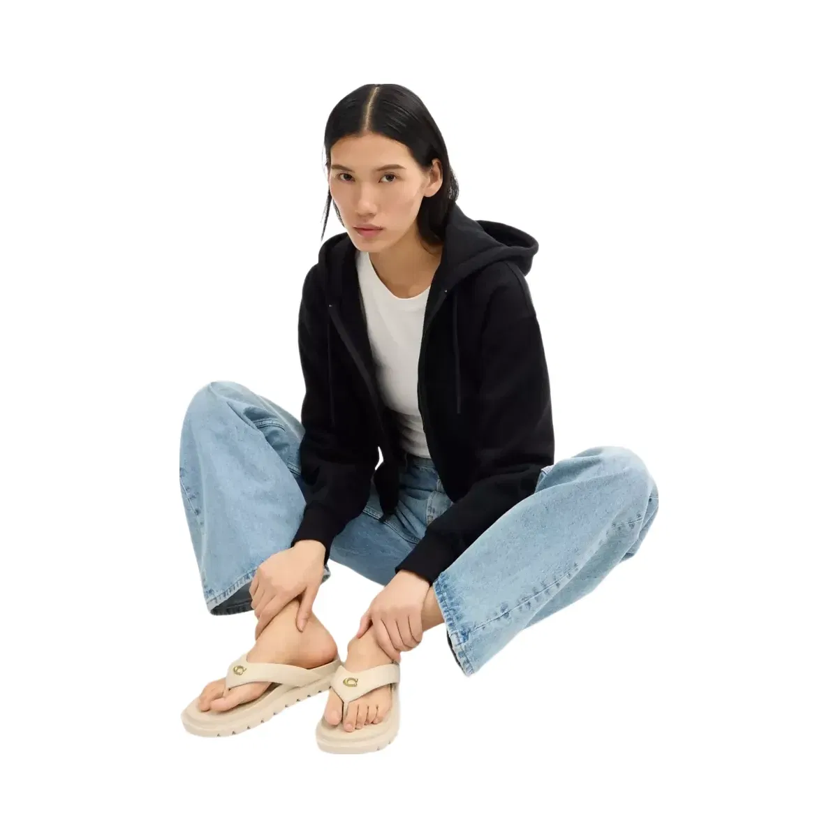 Coach Brynn Thong Sandal in Chalk