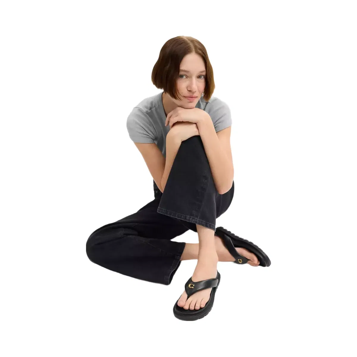 Coach Brynn Thong Sandal in Black