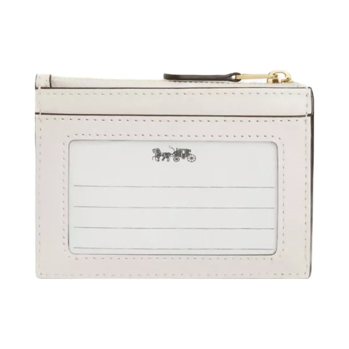 Coach Mini Skinny Id Case With Quilting in Gold Chalk