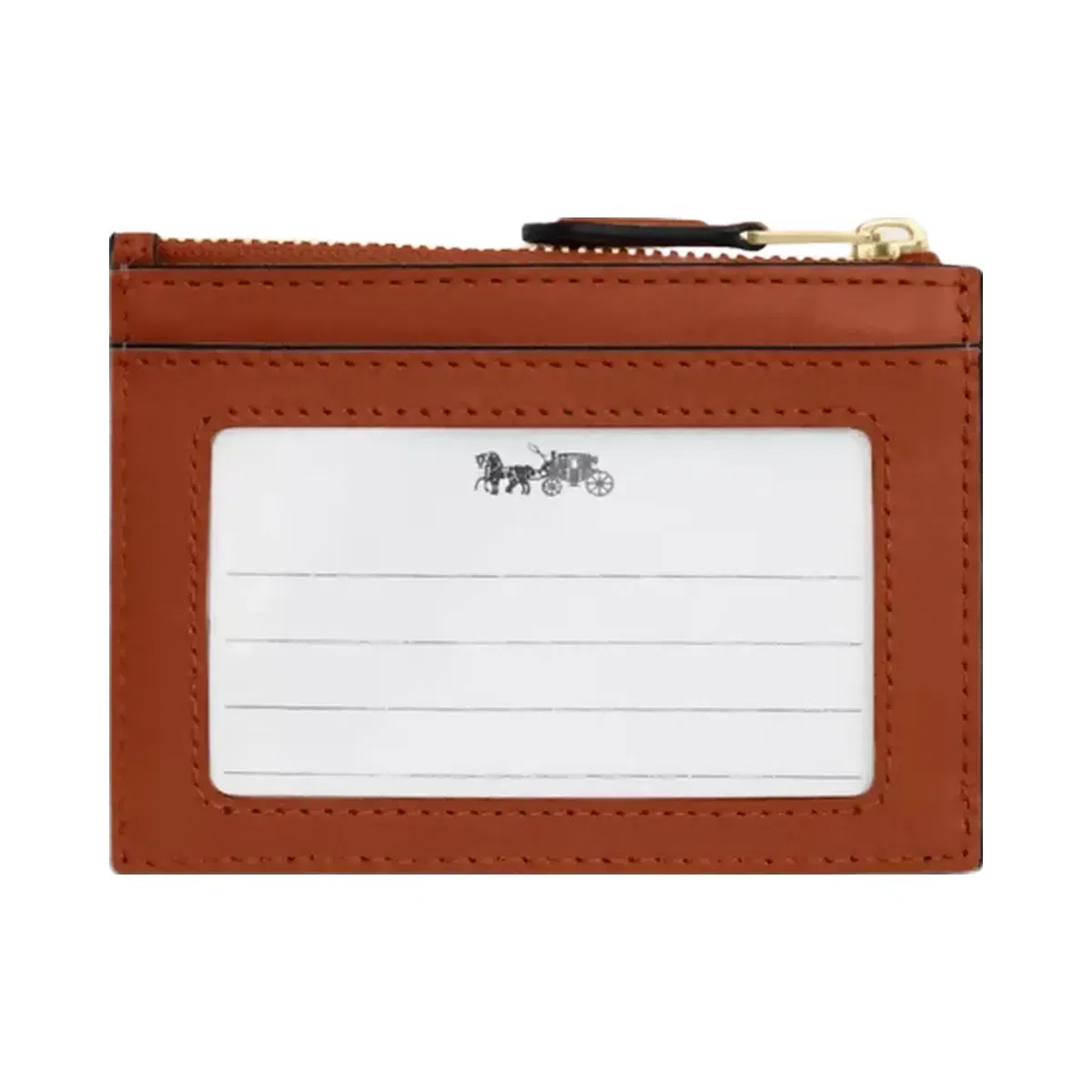Coach Mini Skinny Id Case With Quilting in Gold Cinnamon