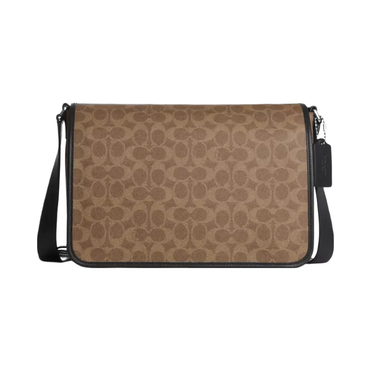 Coach Colby Messenger Bag 32 In Signature Canvas in Silver Tan Black