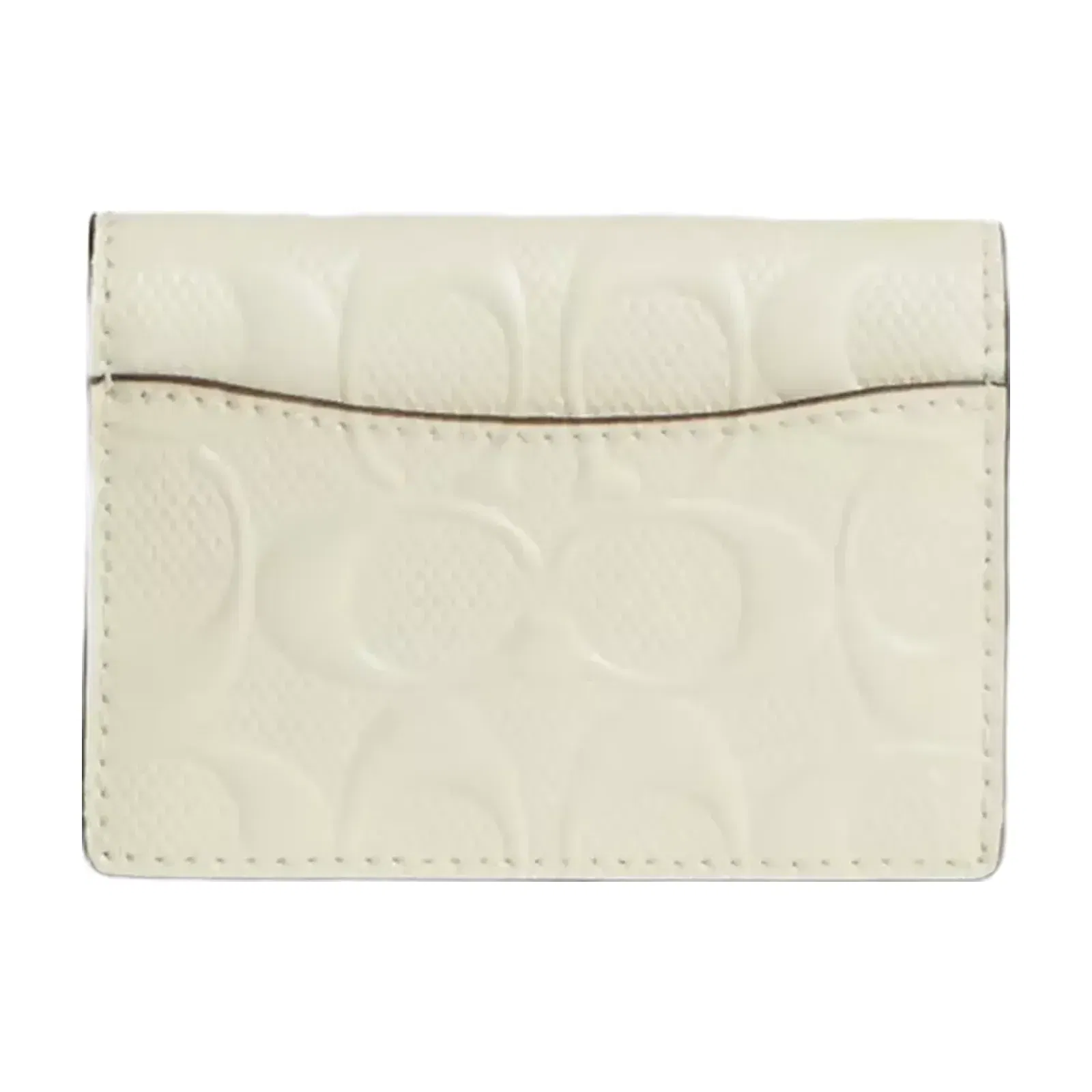 Coach Card Case With Charm In Signature Leather in Gold Light Lemon