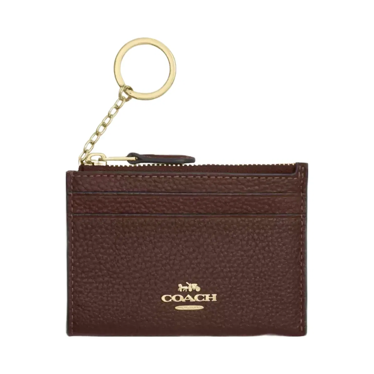 Coach Mini Skinny Id Case in Gold Maple