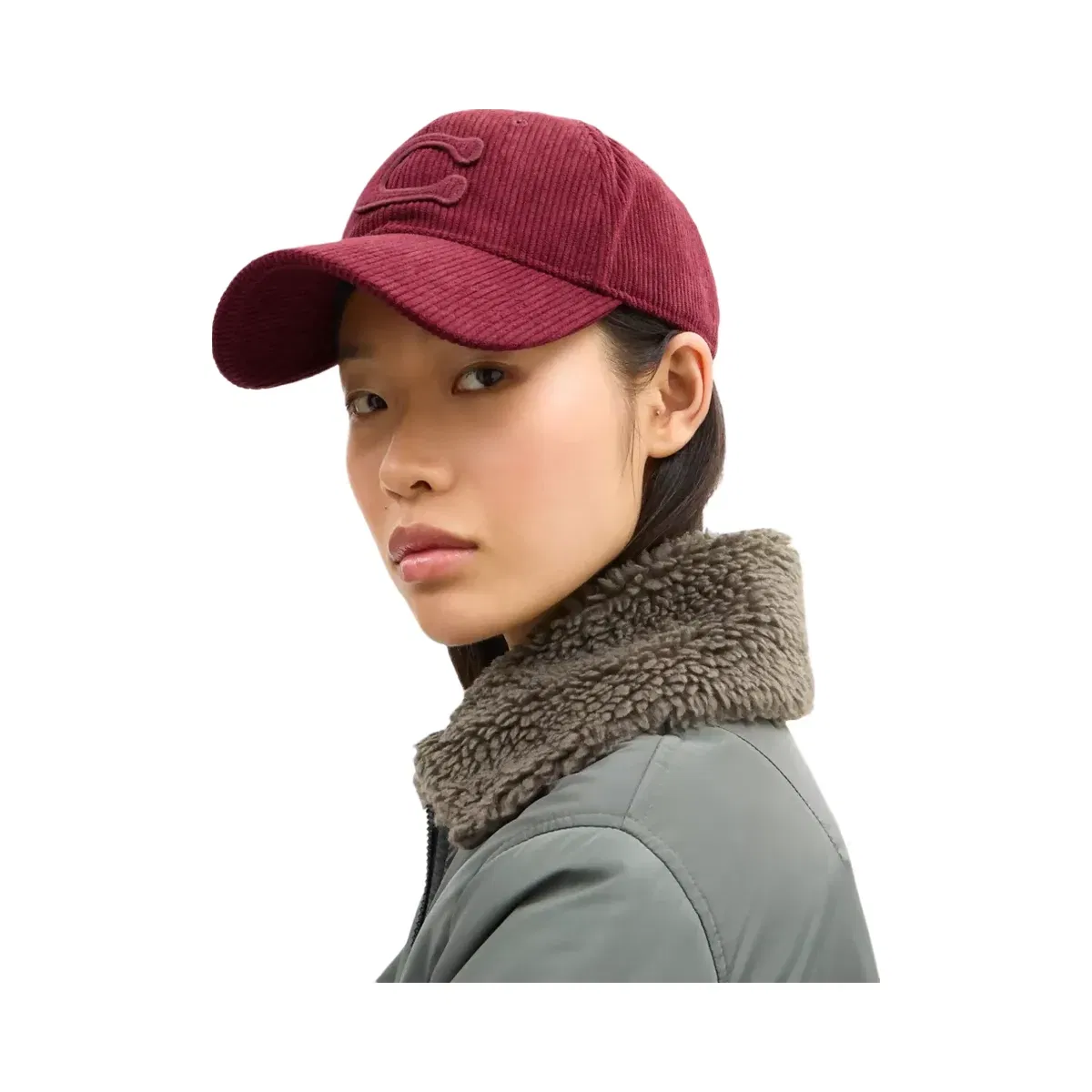 Coach Signature Patch Baseball Hat in Dark Wine