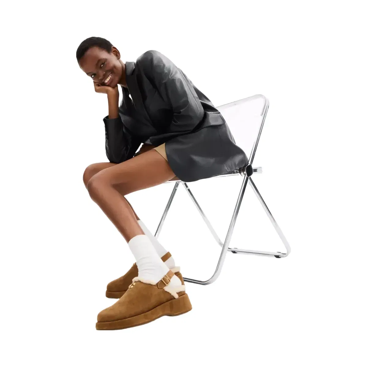 Coach Sculpted C Platform Clog in Coconut Natural