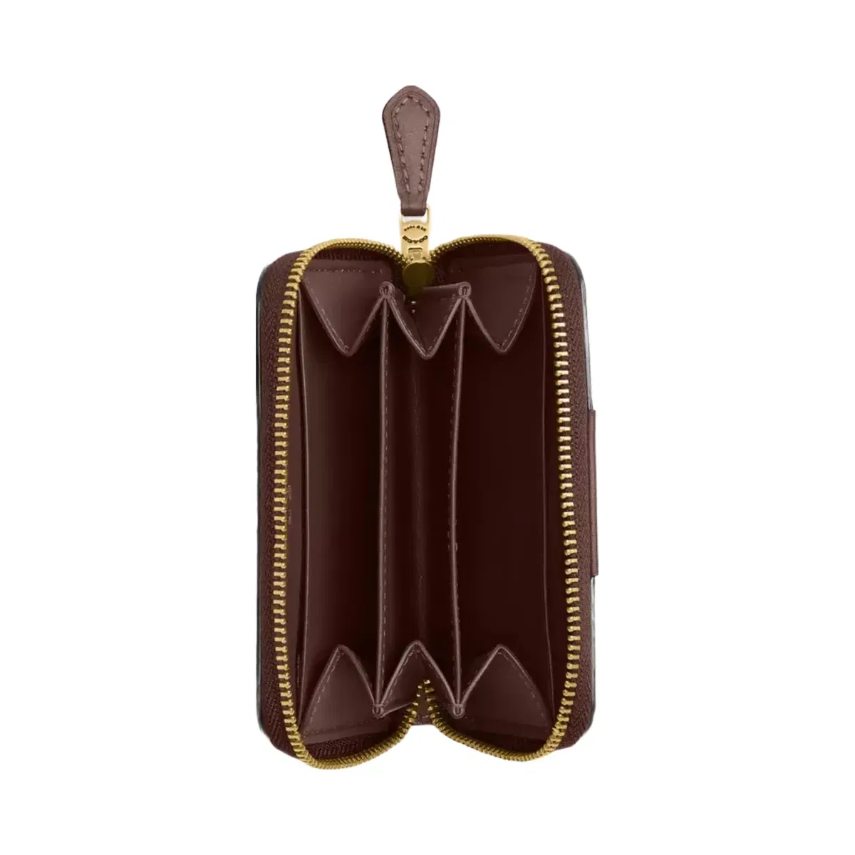 Coach Essential Small Zip Around Card Case In Signature Canvas in Brass Maple