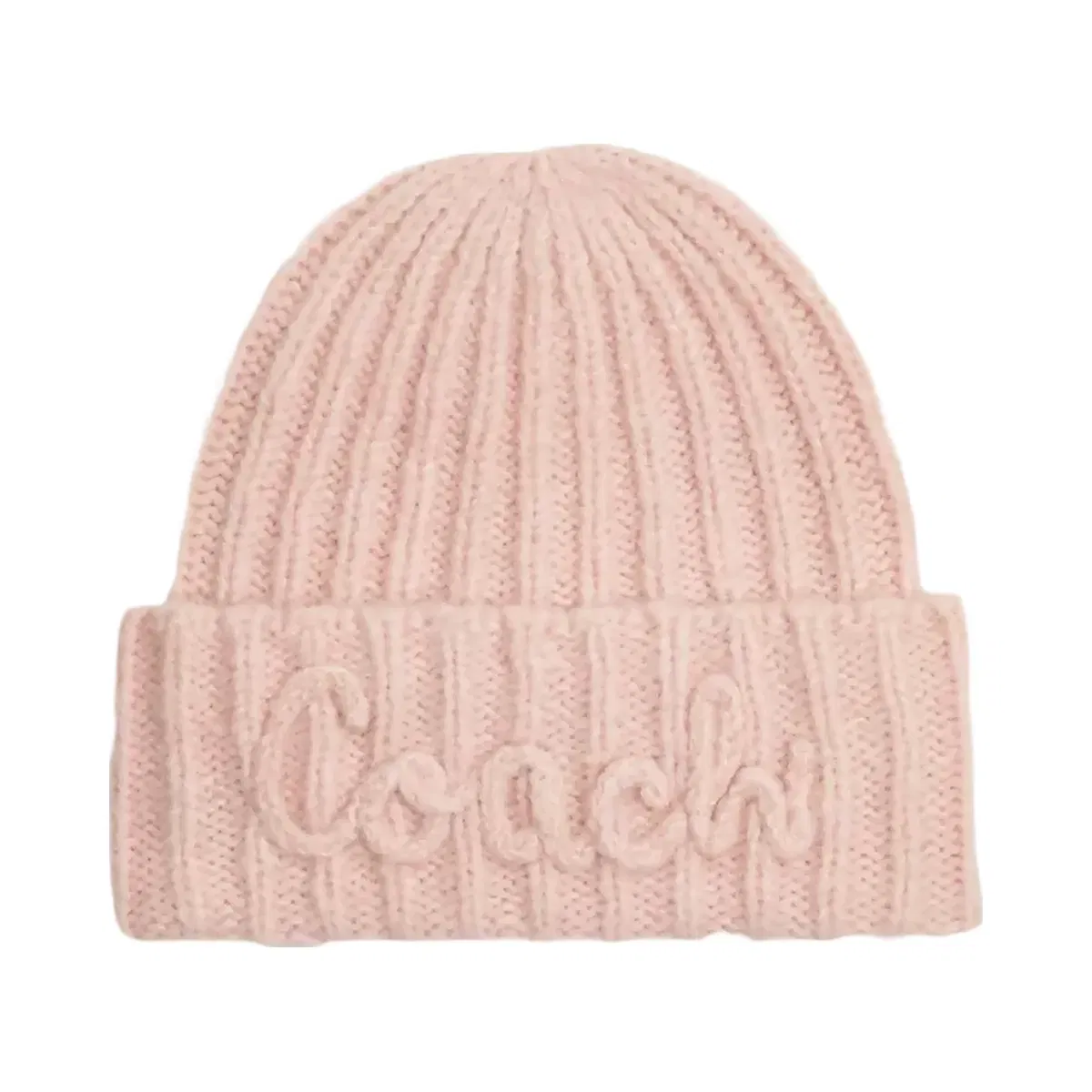 Coach Coach Script Knit Beanie Pink