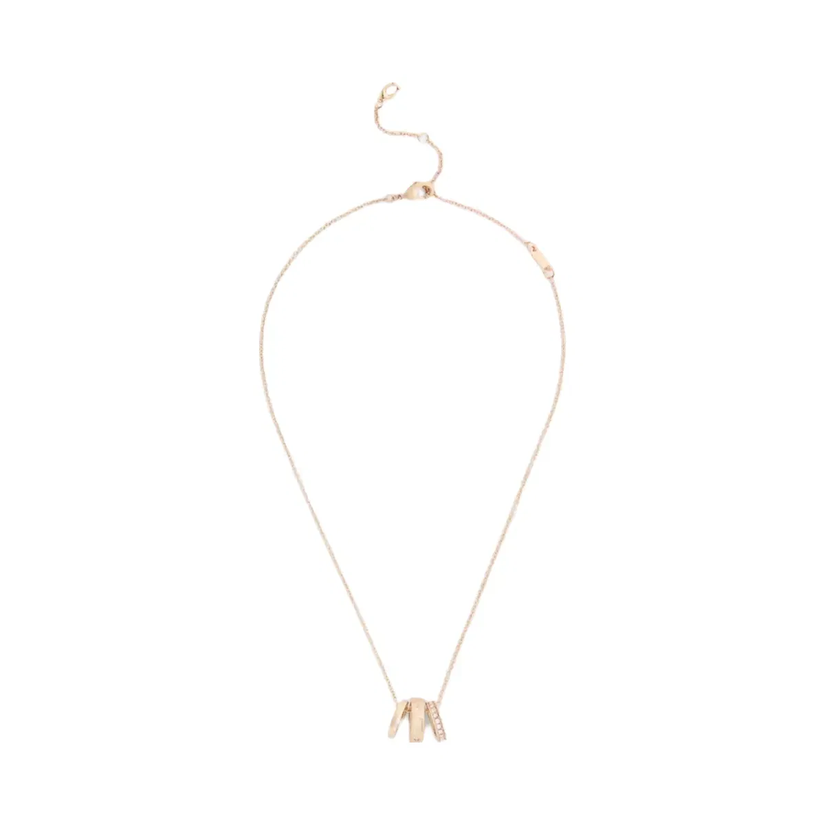 Coach Repeated C Rondelle Necklace in Rose Gold