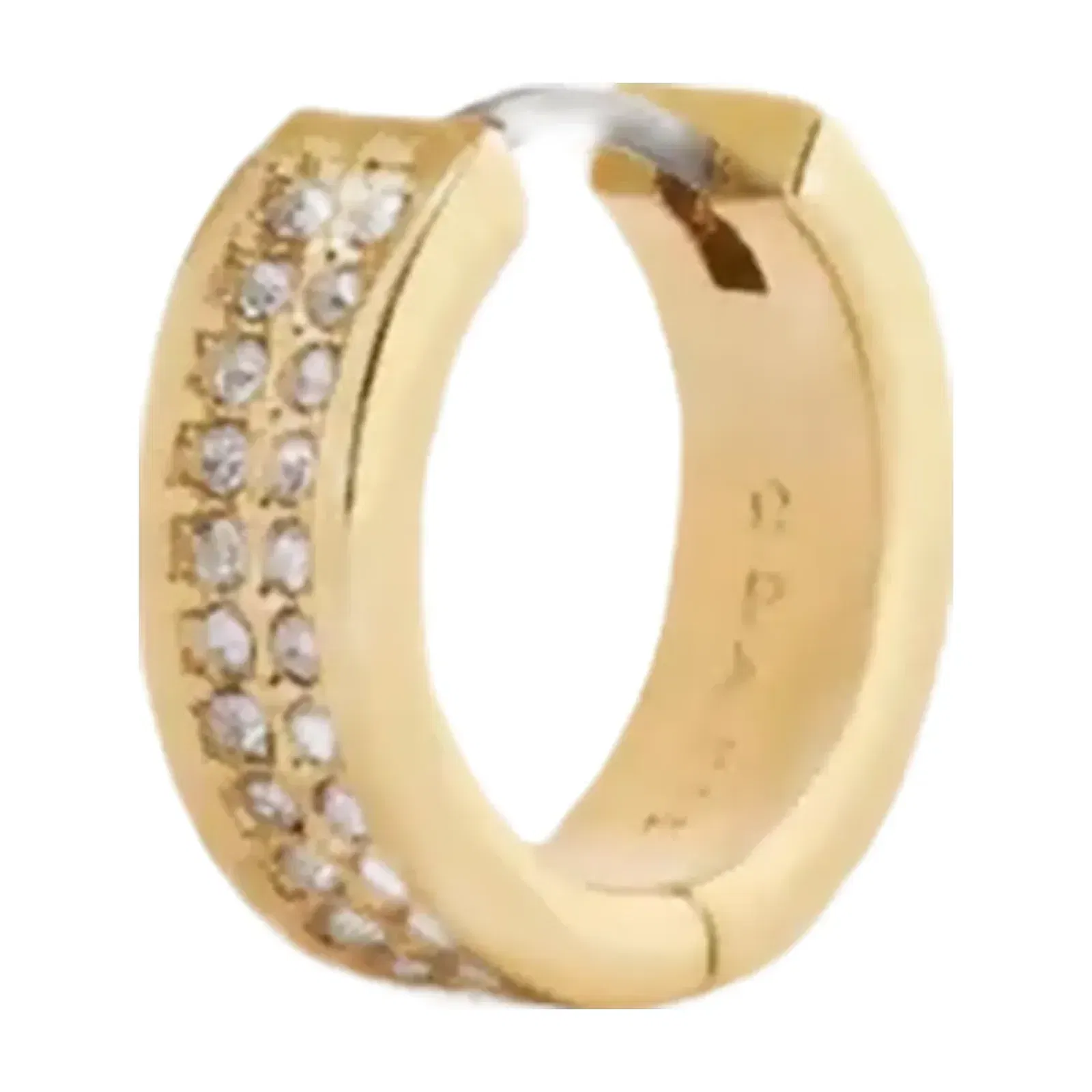 Coach Pavé C Huggie Earrings in Gold