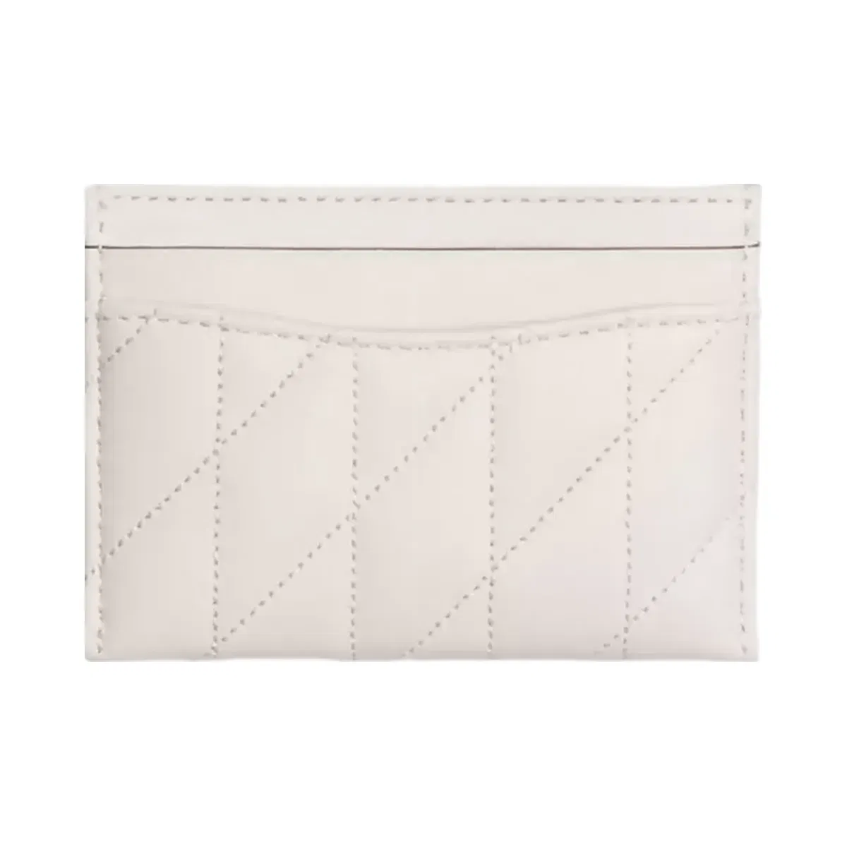 Coach Essential Card Case With Pillow Quilting in Brass Chalk
