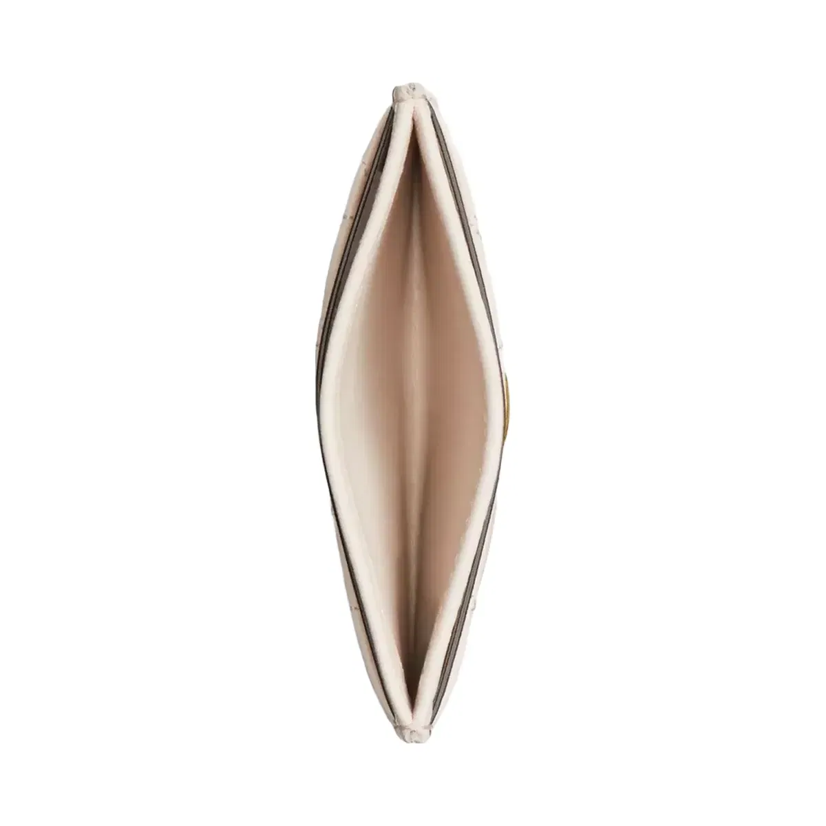 Coach Essential Card Case With Pillow Quilting in Brass Chalk