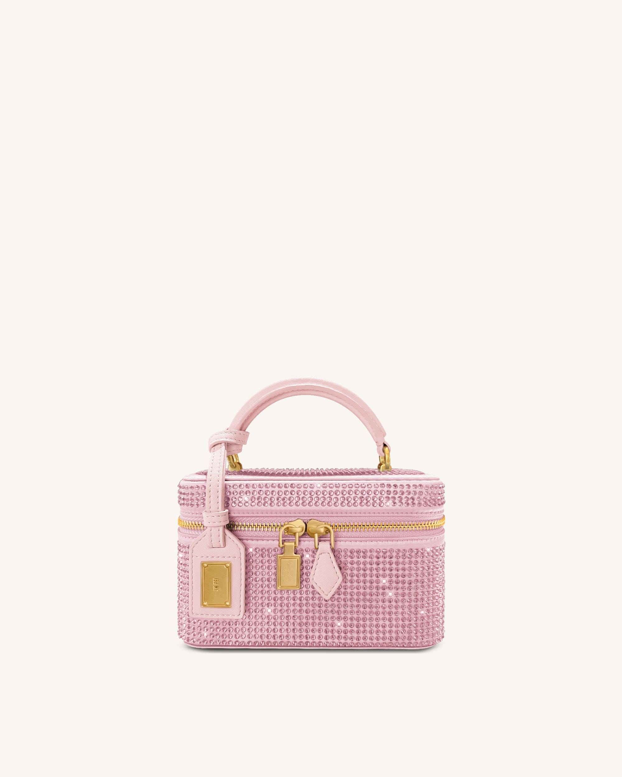 JW PEI Cleo Artificial Crystal Box Shape Top Handle Bag Pink