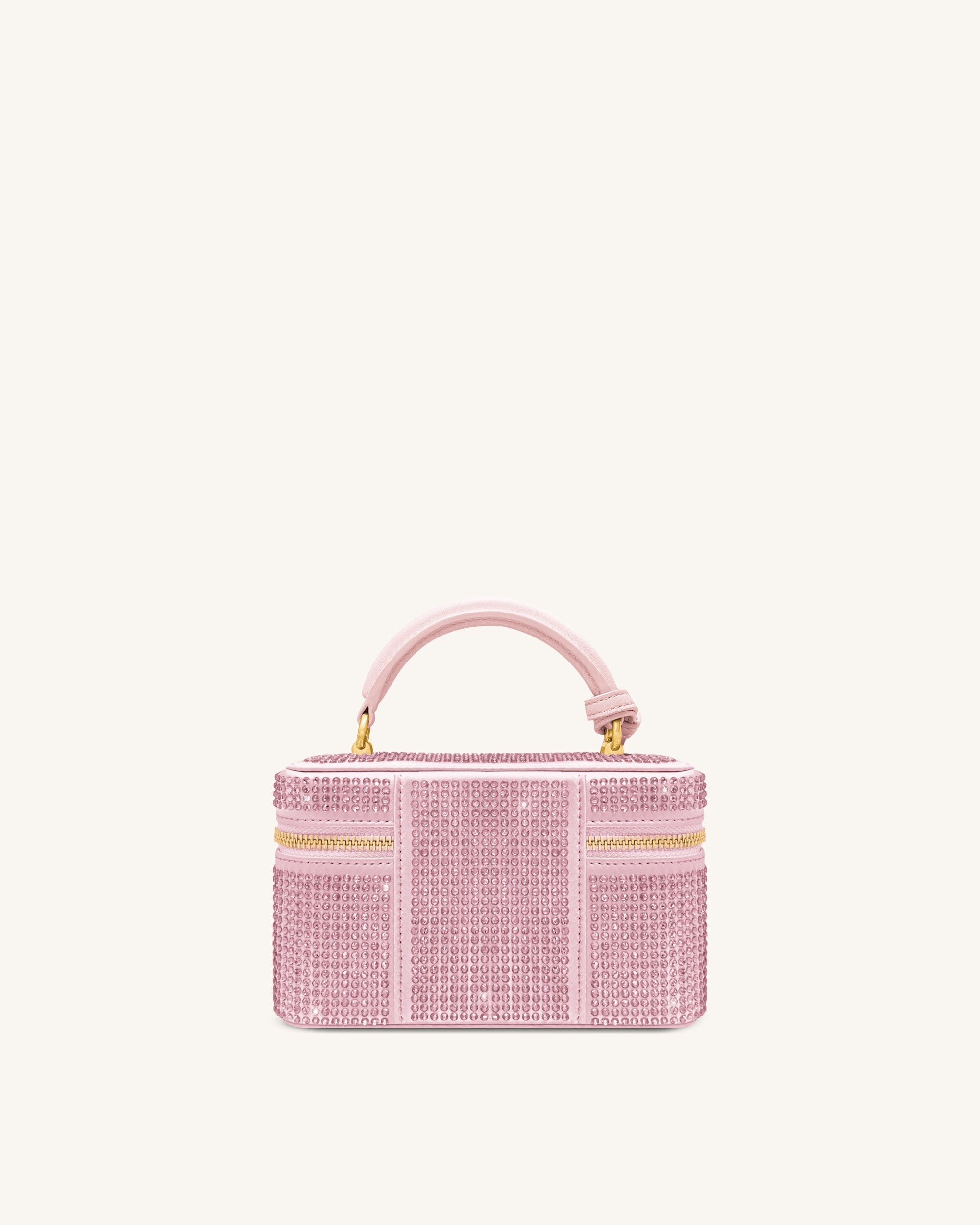 JW PEI Cleo Artificial Crystal Box Shape Top Handle Bag Pink