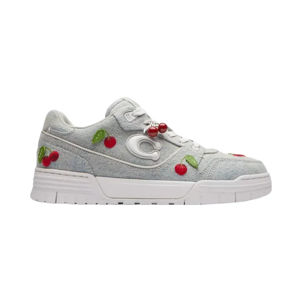 Coach Soho Sneaker With Cherries in Denim Optic White