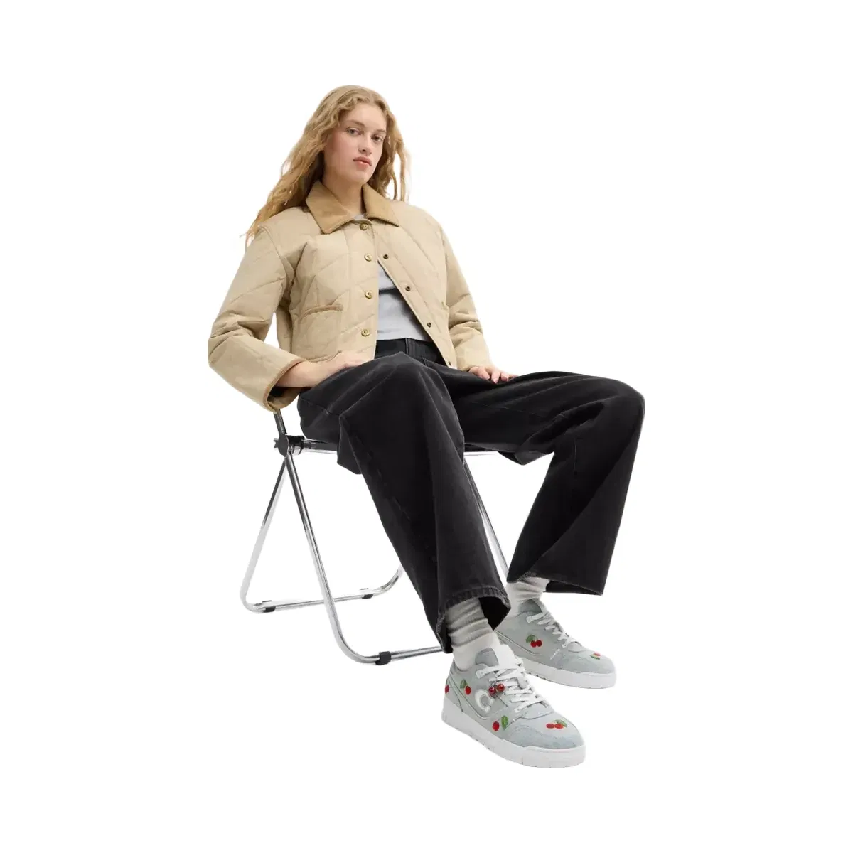 Coach Soho Sneaker With Cherries in Denim Optic White