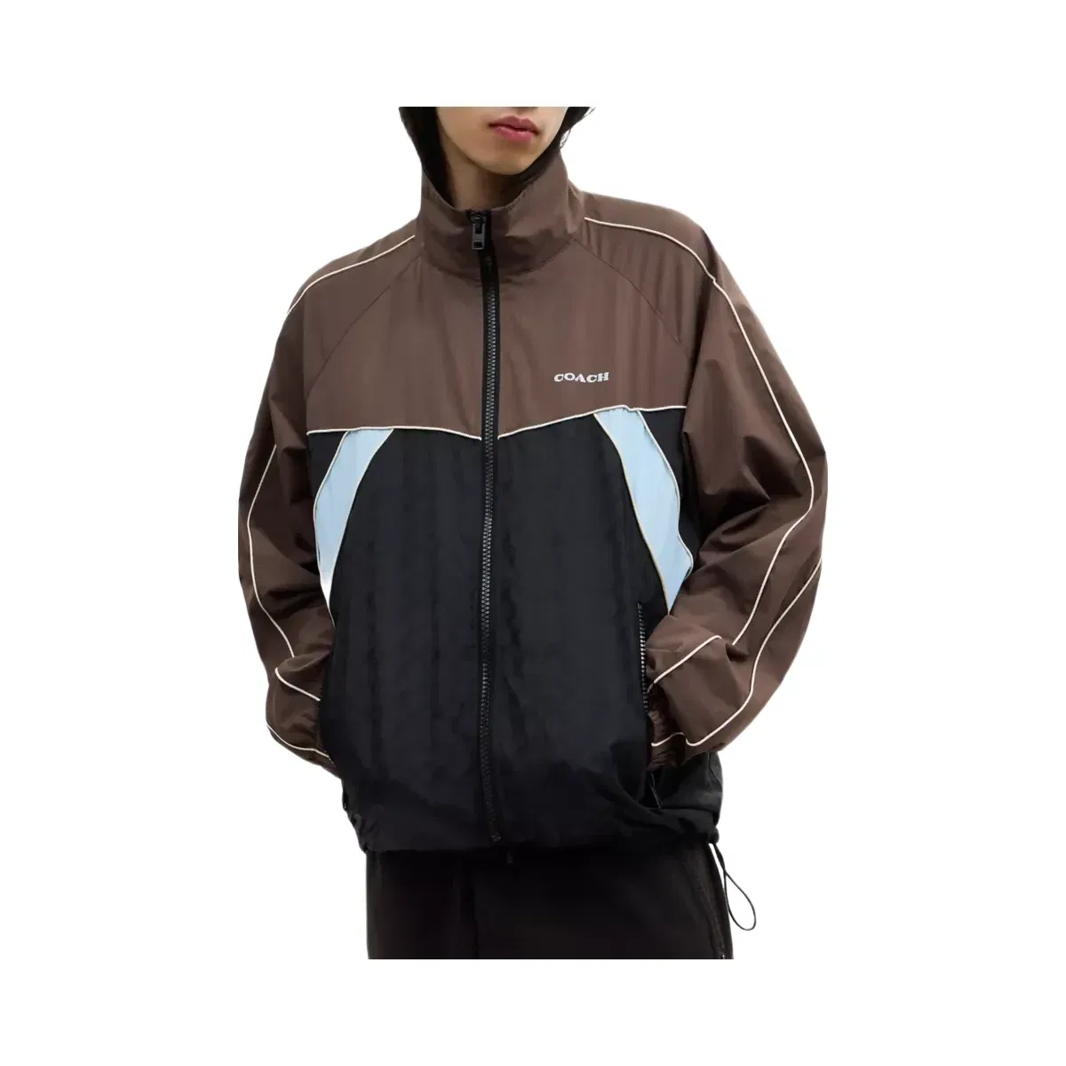 Coach Track Jacket In Recycled Polyester in Brown Multi