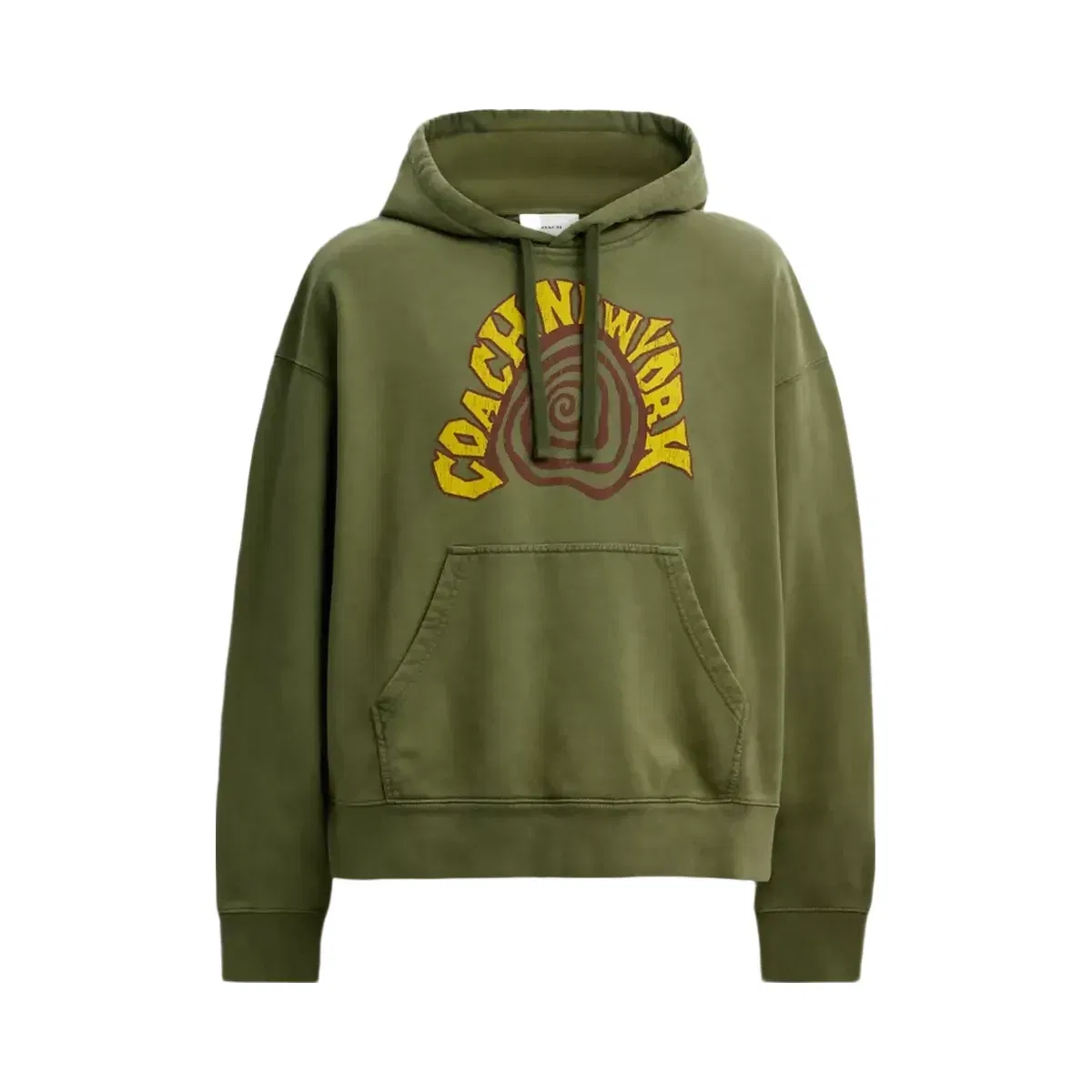 Coach Garment Dyed Spiral Hoodie in Green