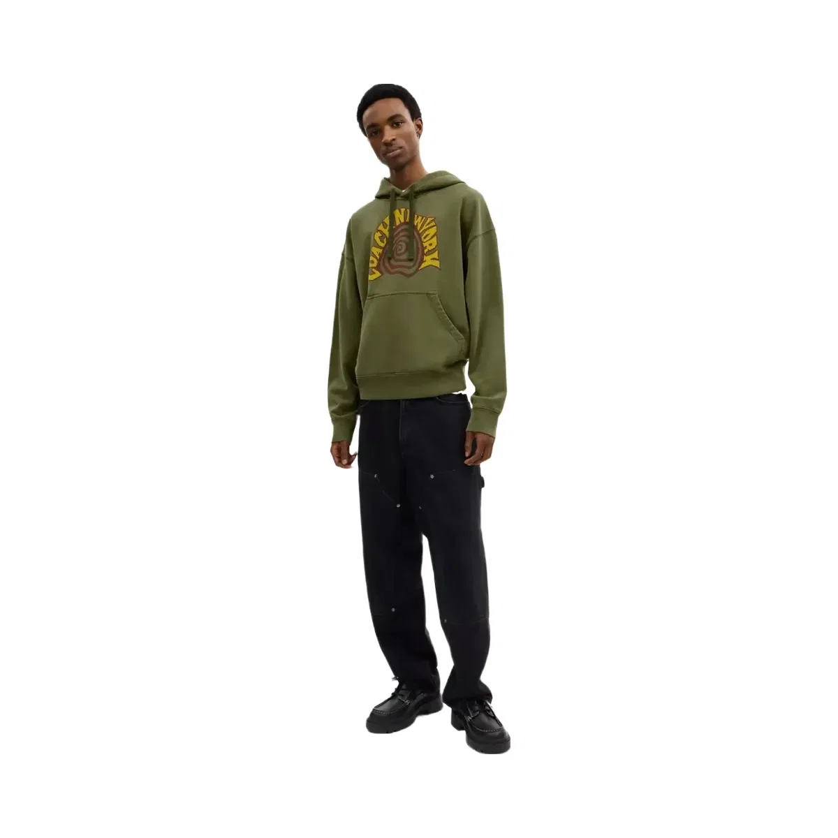Coach Garment Dyed Spiral Hoodie in Green
