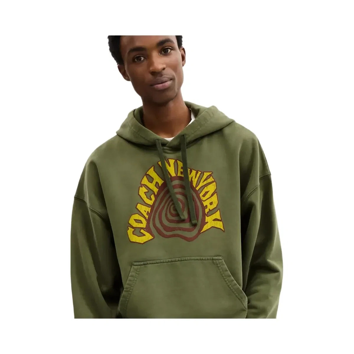 Coach Garment Dyed Spiral Hoodie in Green