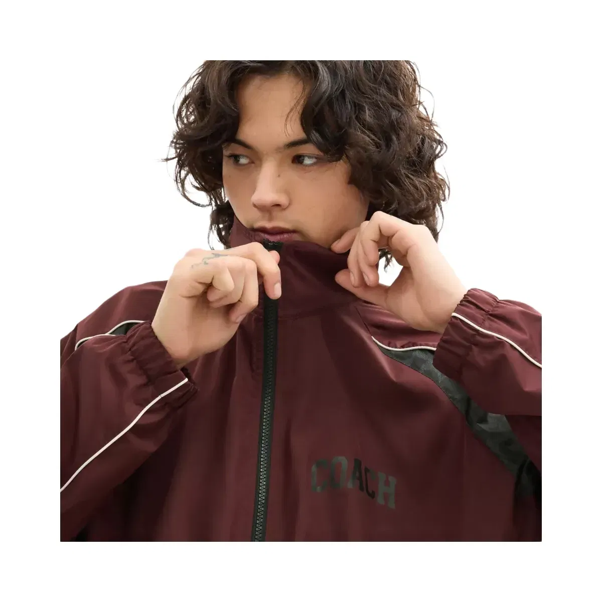 Coach Track Jacket in Burgundy