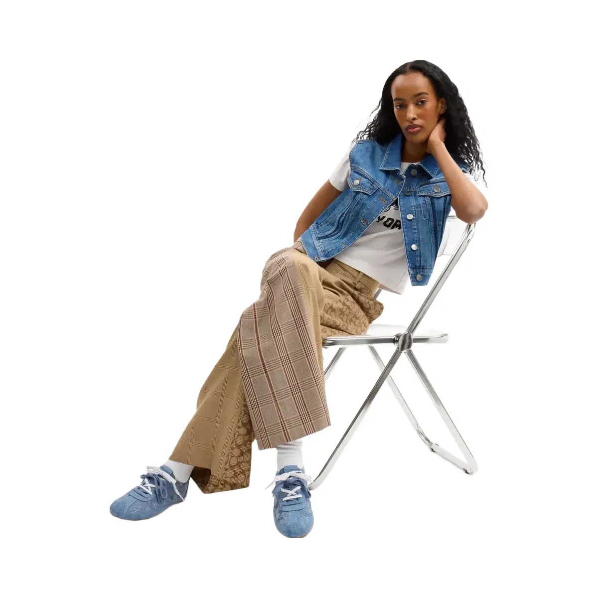 Women's Coach Soft Sneaker In Signature Denim Denim Blue