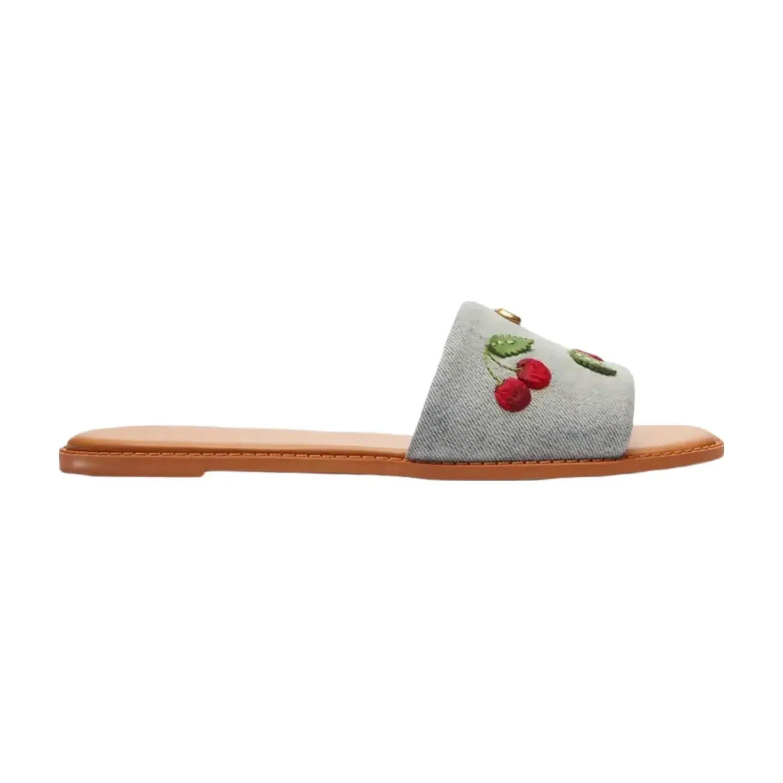 Coach Holly Sandal With Cherries in Denim Multi