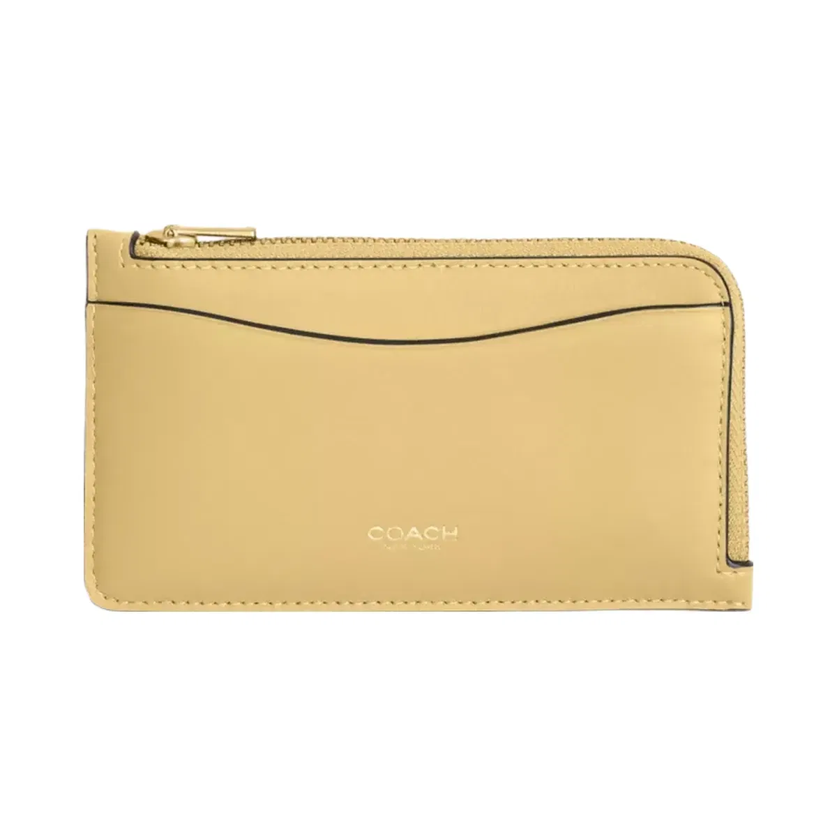 Coach New York Zip Card Case in Brass Vanilla