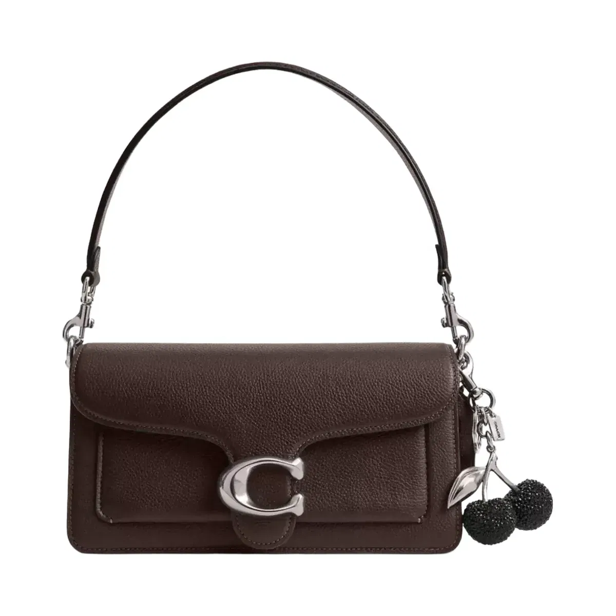 Coach Crystal Cherry Bag Charm Silver Black