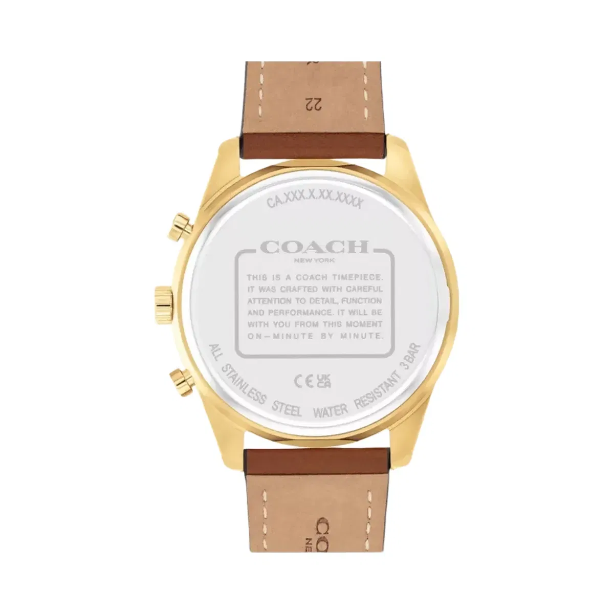 Coach Cole Chronograph Watch, 44 Mm in Saddle