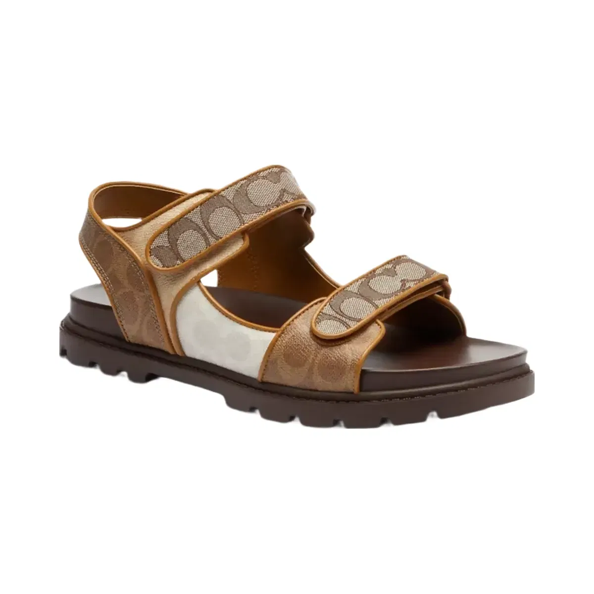 Coach Double Strap Sandal In Signature in Multi