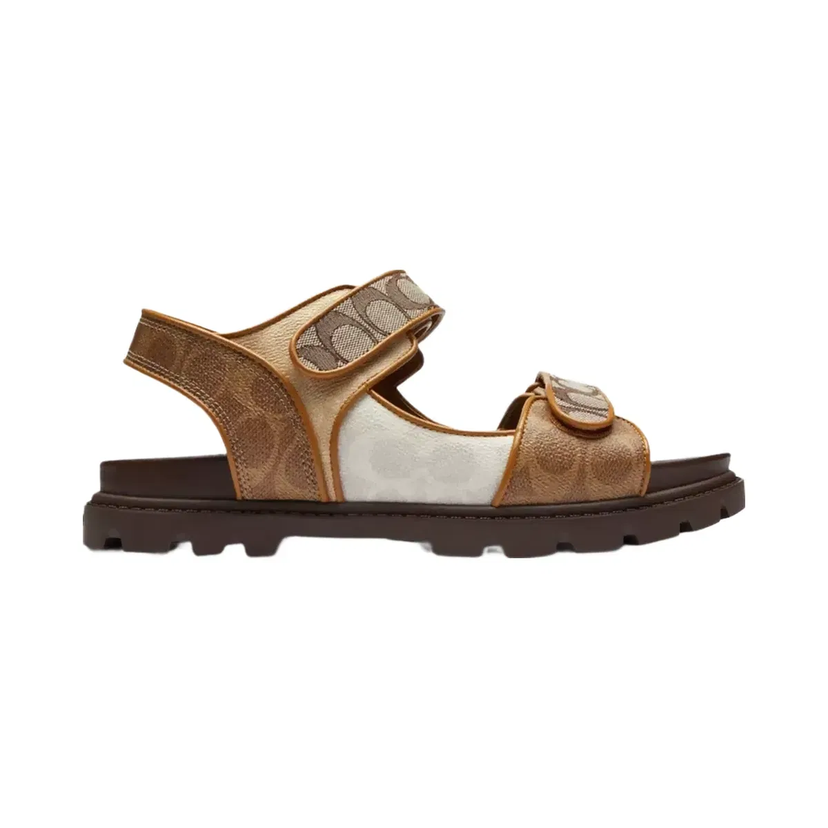 Coach Double Strap Sandal In Signature in Multi