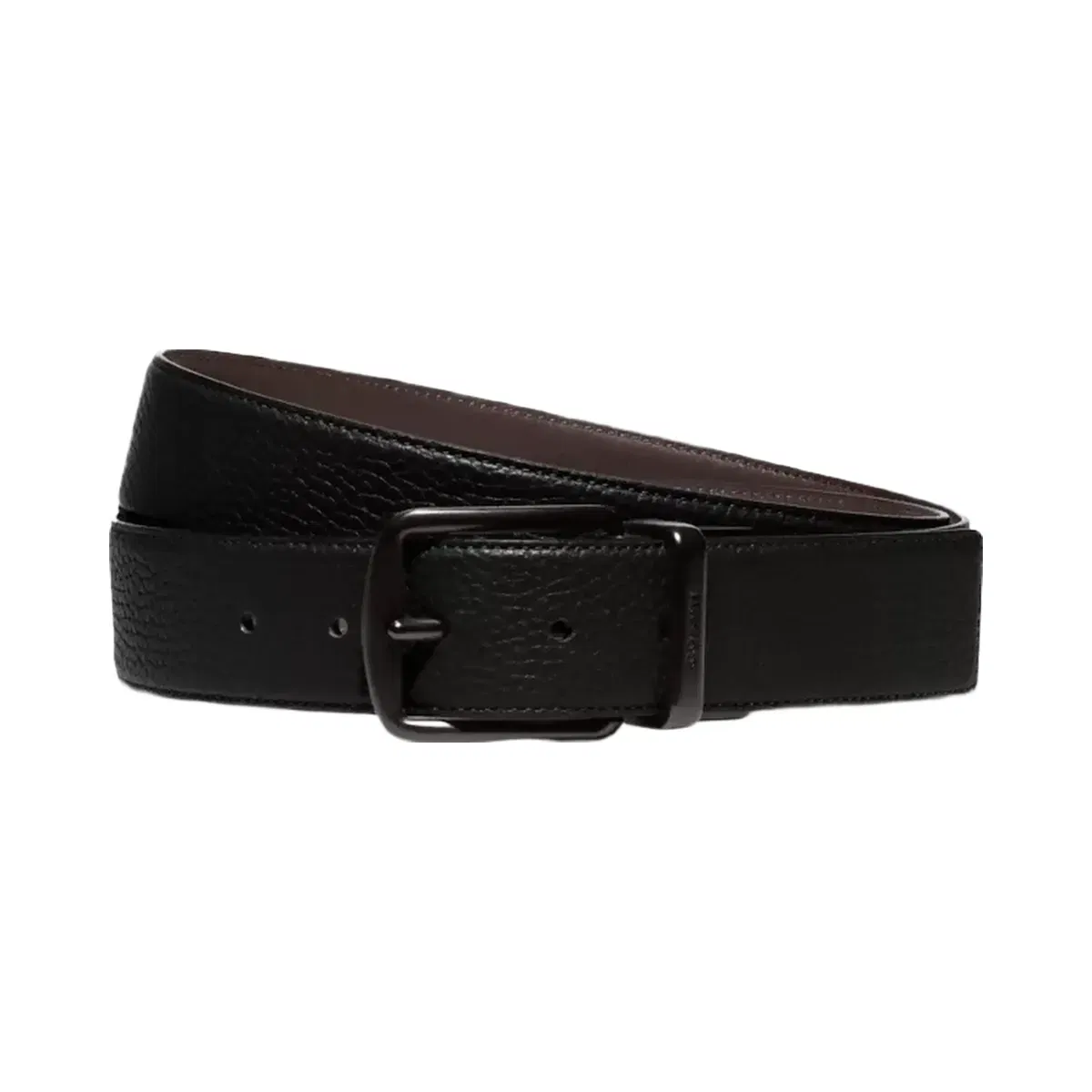 Coach Harness Buckle Cut-To-Size Reversible Belt, 38 Mm in Black Maple