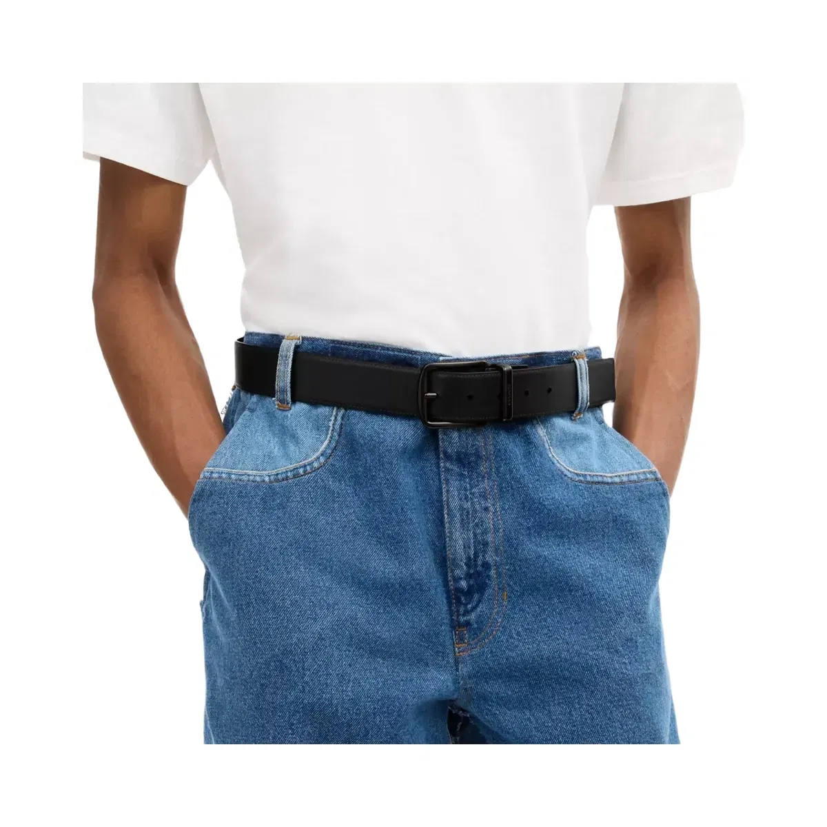 Coach Harness Buckle Cut-To-Size Reversible Belt, 38 Mm in Black Maple