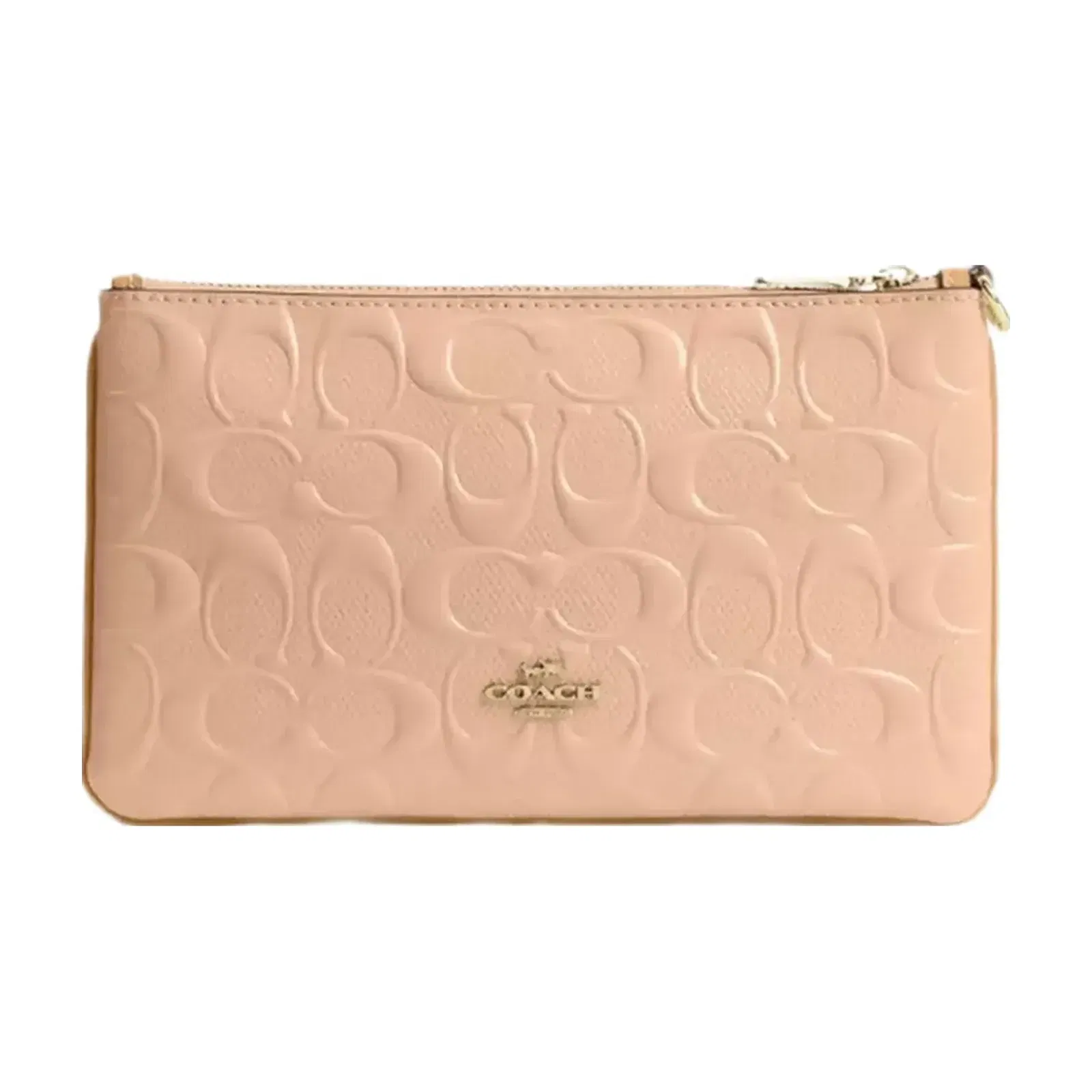 Coach Ashton Wristlet In Signature Leather in Gold Faded Blush