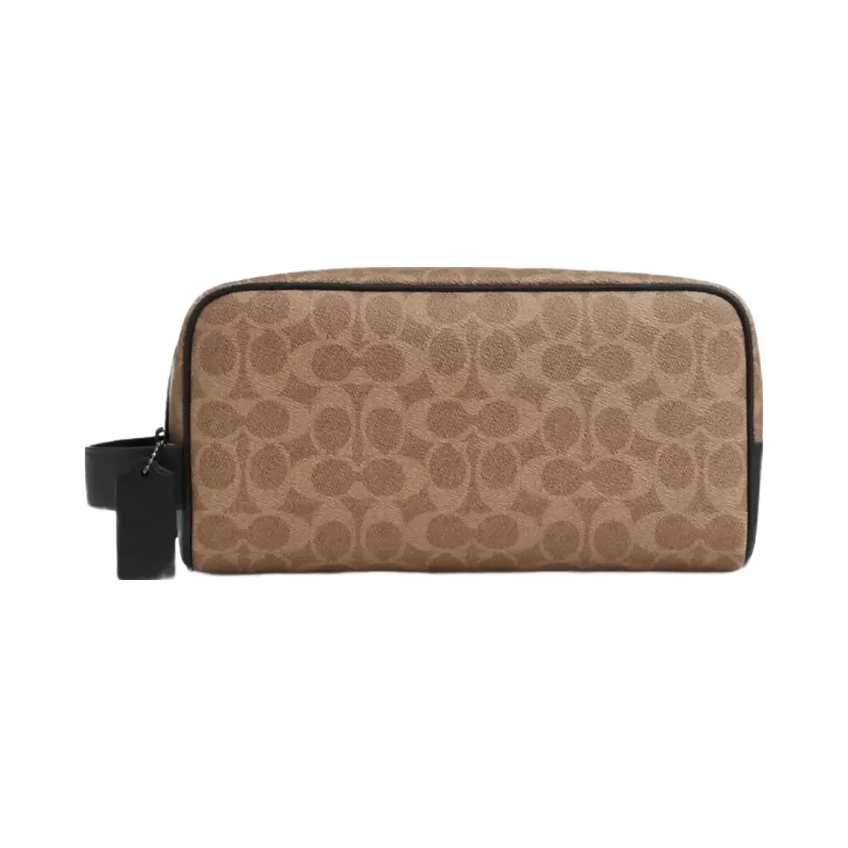 Coach Large Travel Kit In Signature Canvas in Gunmetal Tan Black