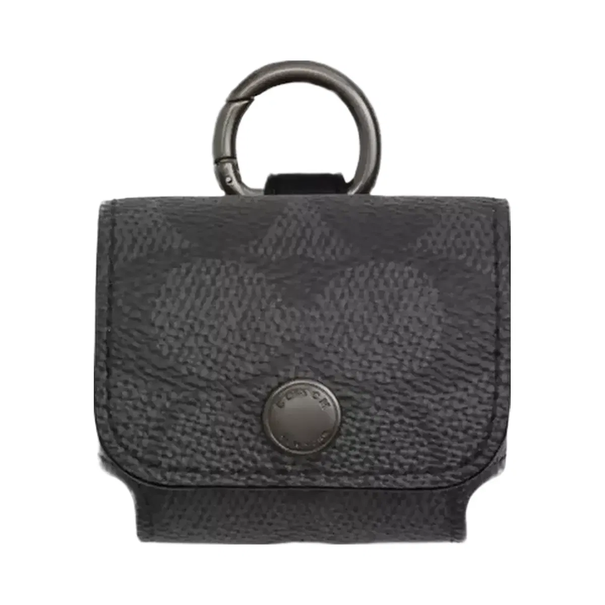 Coach Large Wireless Earbud Pro Case In Signature Canvas in Gunmetal Charcoal