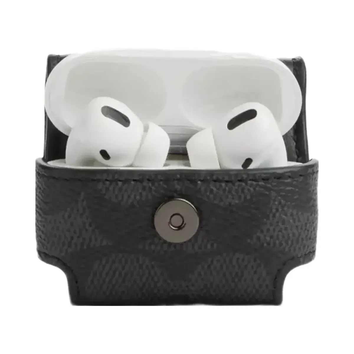 Coach Large Wireless Earbud Pro Case In Signature Canvas in Gunmetal Charcoal