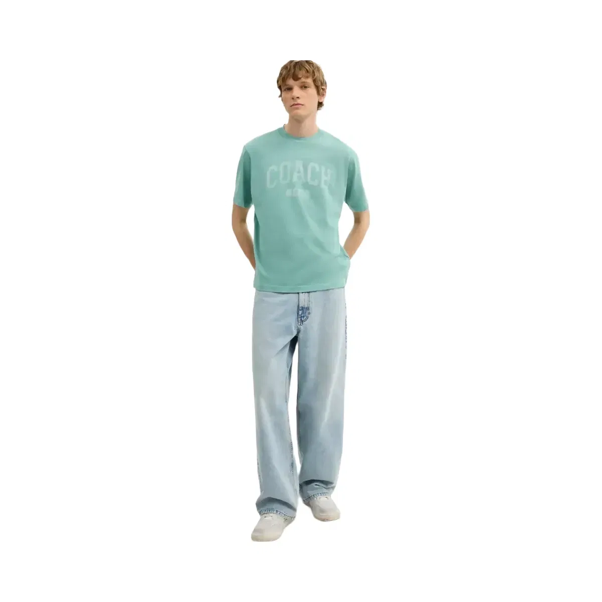 Coach Sun Fade Easy T-Shirt In Organic Cotton in Green