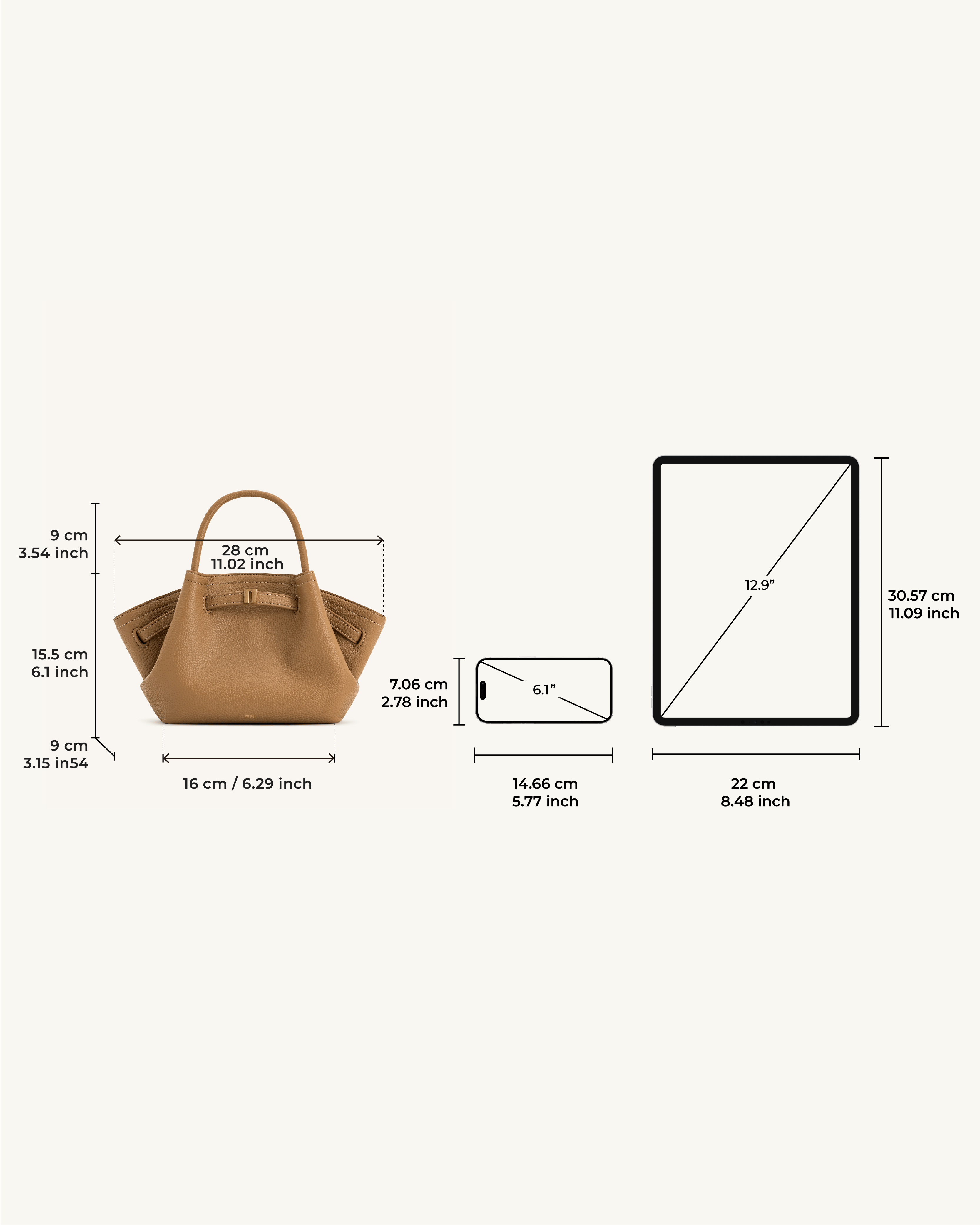 JW PEI Hana Mini Tote Bag Latte Color