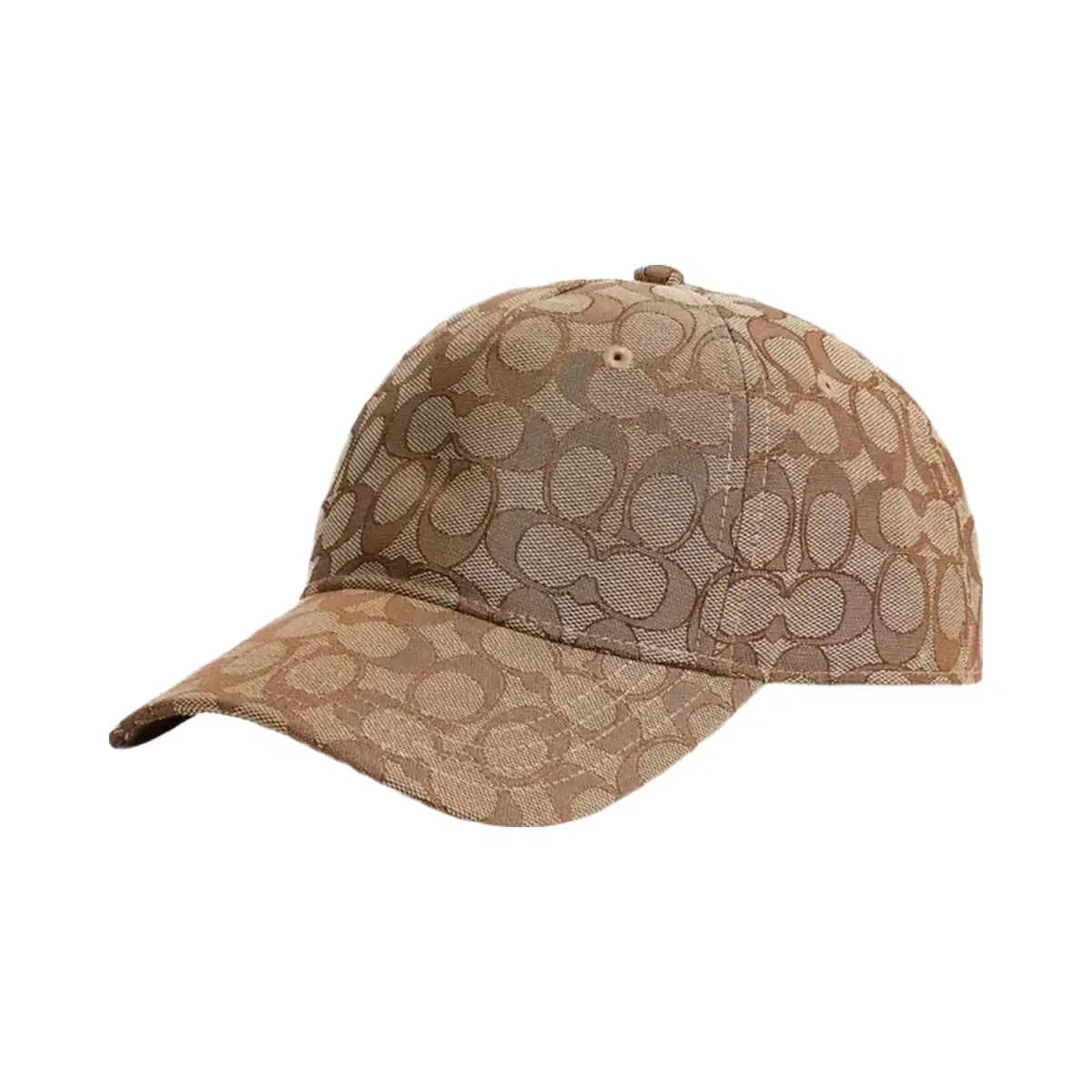 Coach Signature Jacquard Baseball Hat in Tan