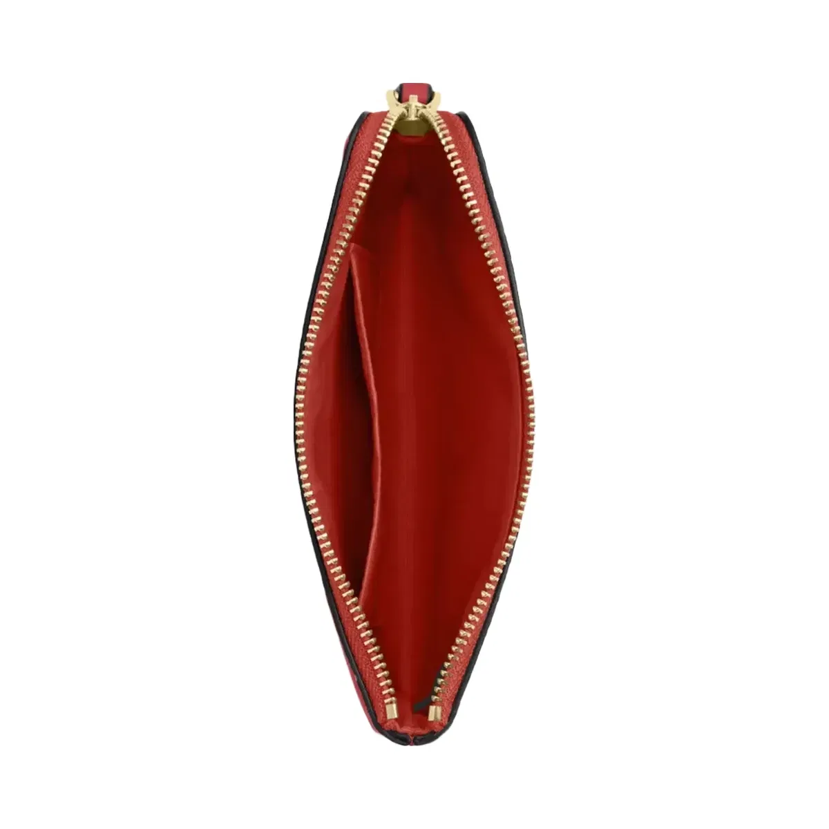 Coach Corner Zip Wristlet In Signature Canvas in Gold Crimson