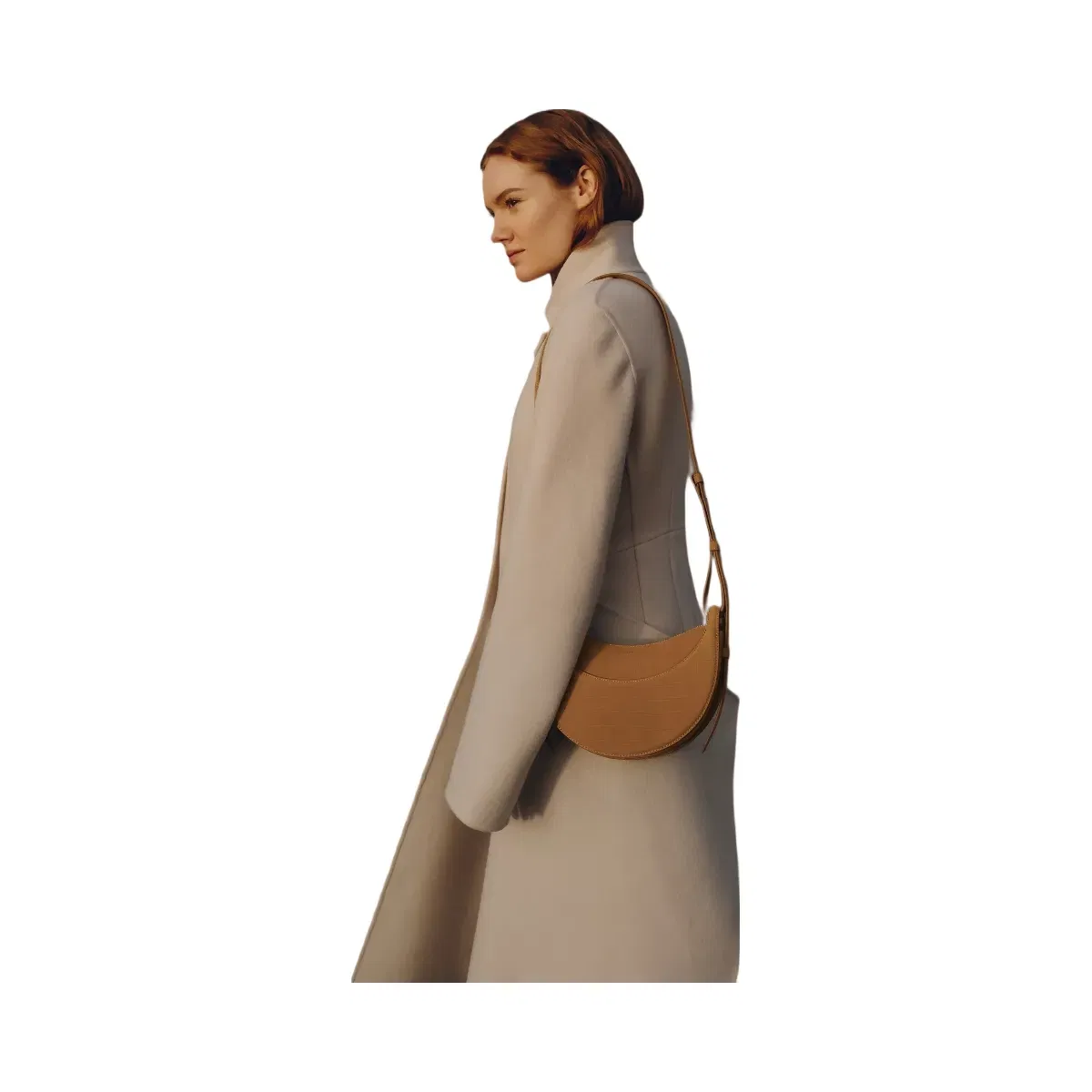 Polène Numéro Dix Crocodile Nubuck Leather Bag Cinnamon