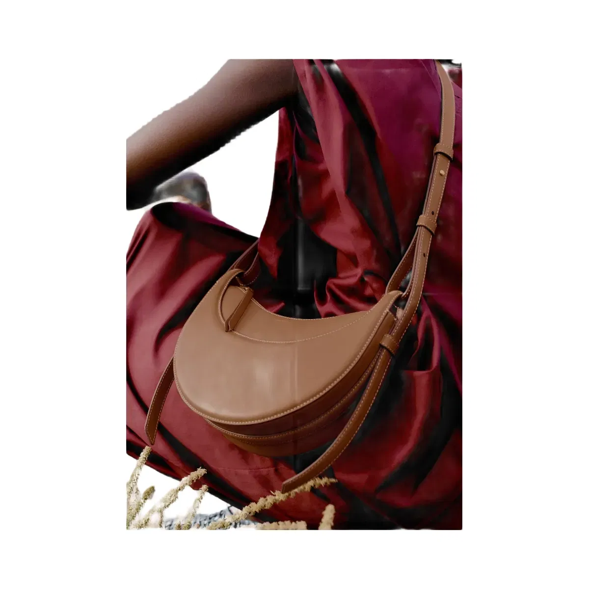 Polène Numéro Dix Smooth Leather Bag Camel