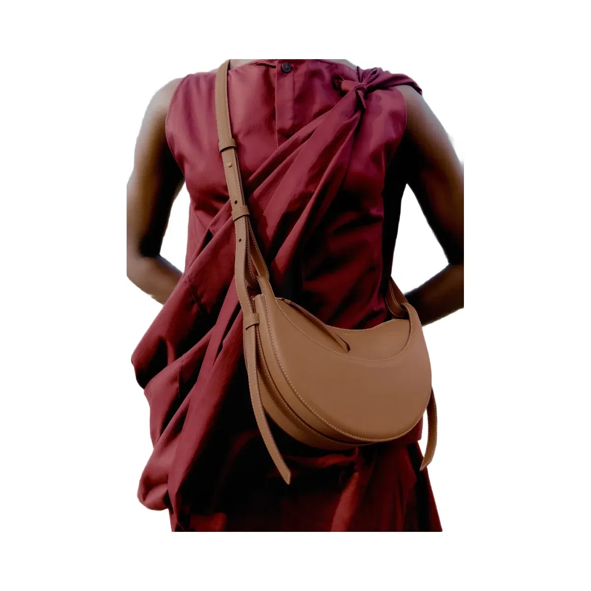 Polène Numéro Dix Smooth Leather Bag Camel